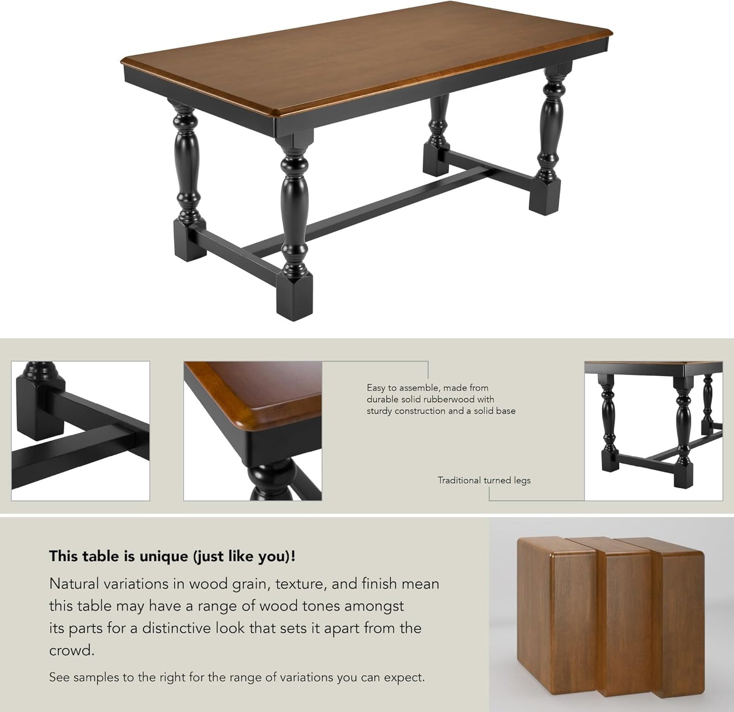 Bush Furniture Rectangular Dining Table, 67 inch Squire Trestle, Farmhouse Decor, Sterling Collection, Dark Brown