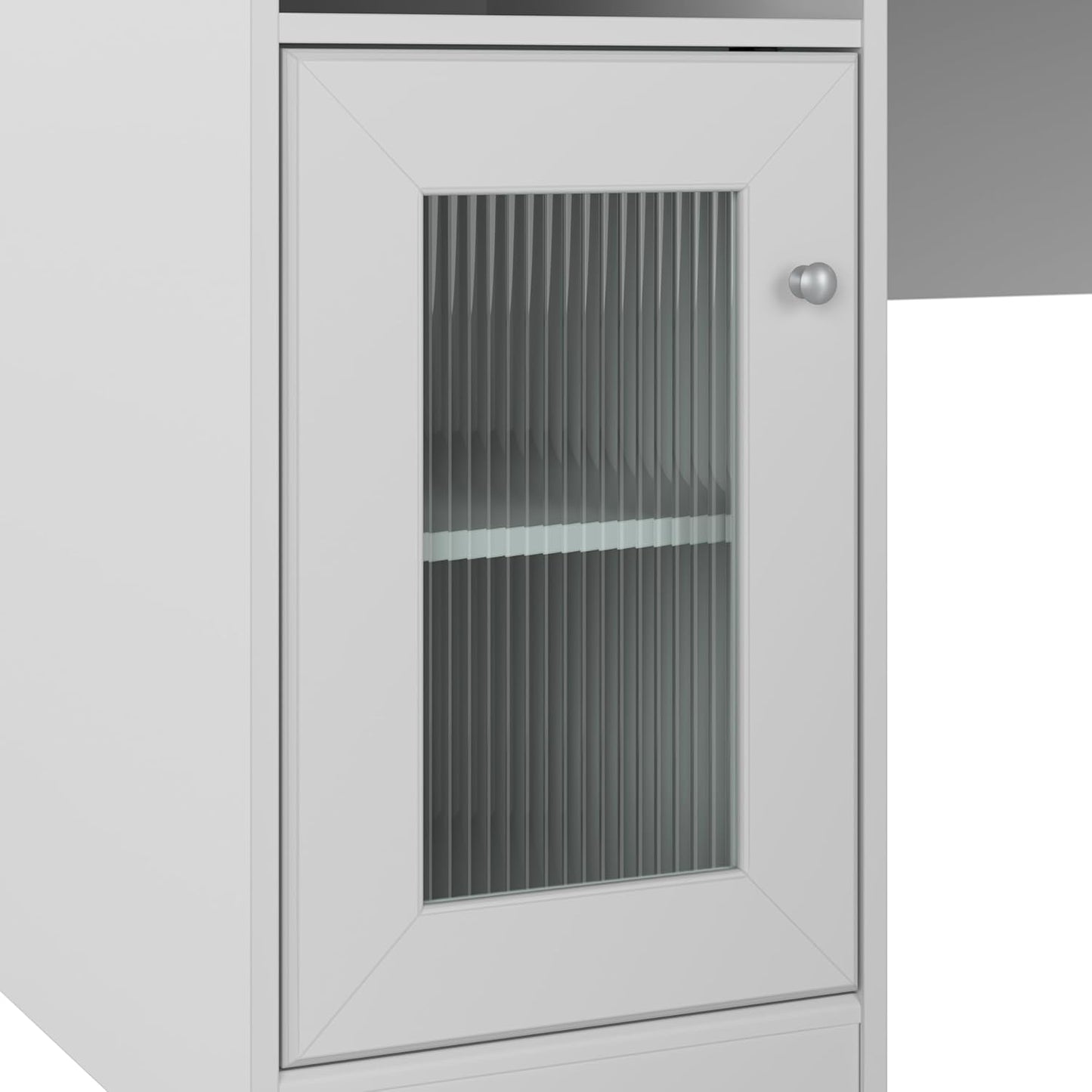 Bush Furniture Cabot L Shaped Computer Desk in White | Corner Table with Drawers and Storage for Personal Home Office Workspace