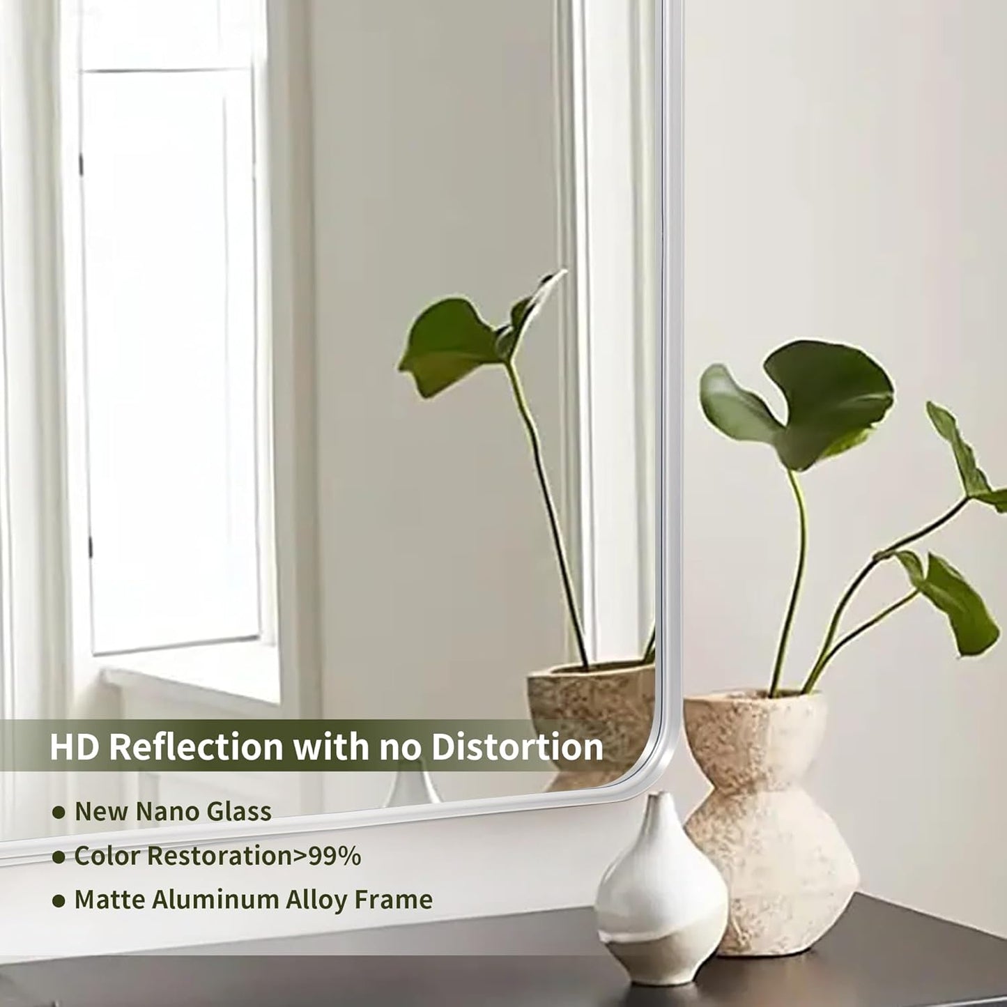 30x55 Silver Bathroom Mirror concave Frame,Wall-Mounted Mirrors,Mirror for Bathroom,Bathroom Mirrors Pair,Bathroom Vanity Mirror,Espejo para baño