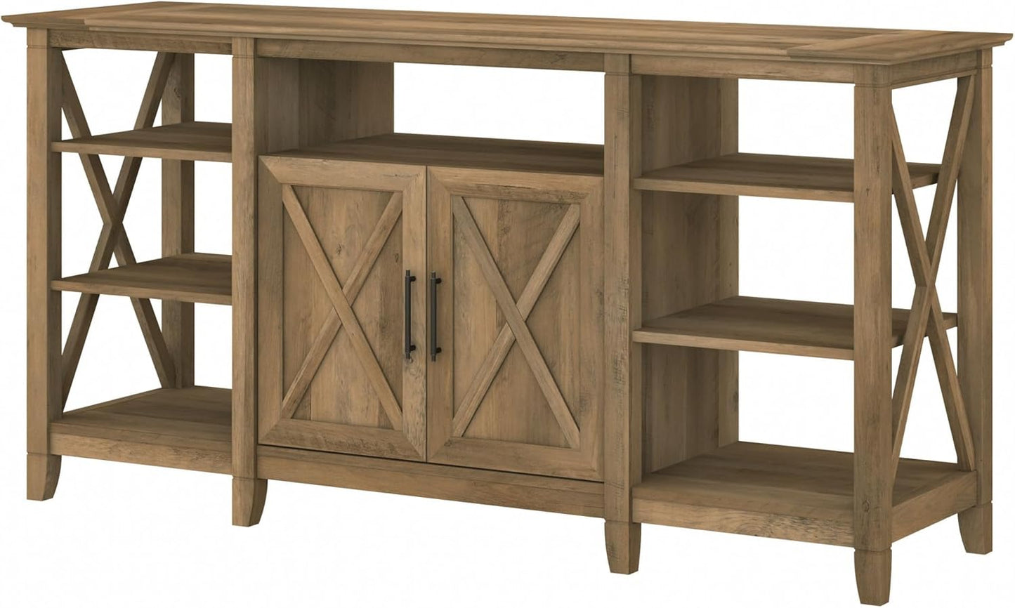 Bush Furniture Key West Tall TV Stand for 65 Inch TV in Reclaimed Pine, Farmhouse Entertainment Center with Storage