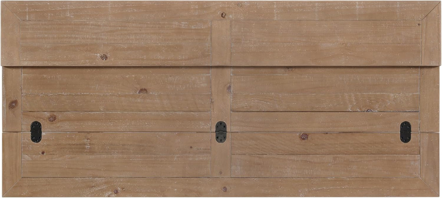 Martin Svensson Home Napa Solid Wood Pedestal Flip-Top Sofa Console Table, Driftwood