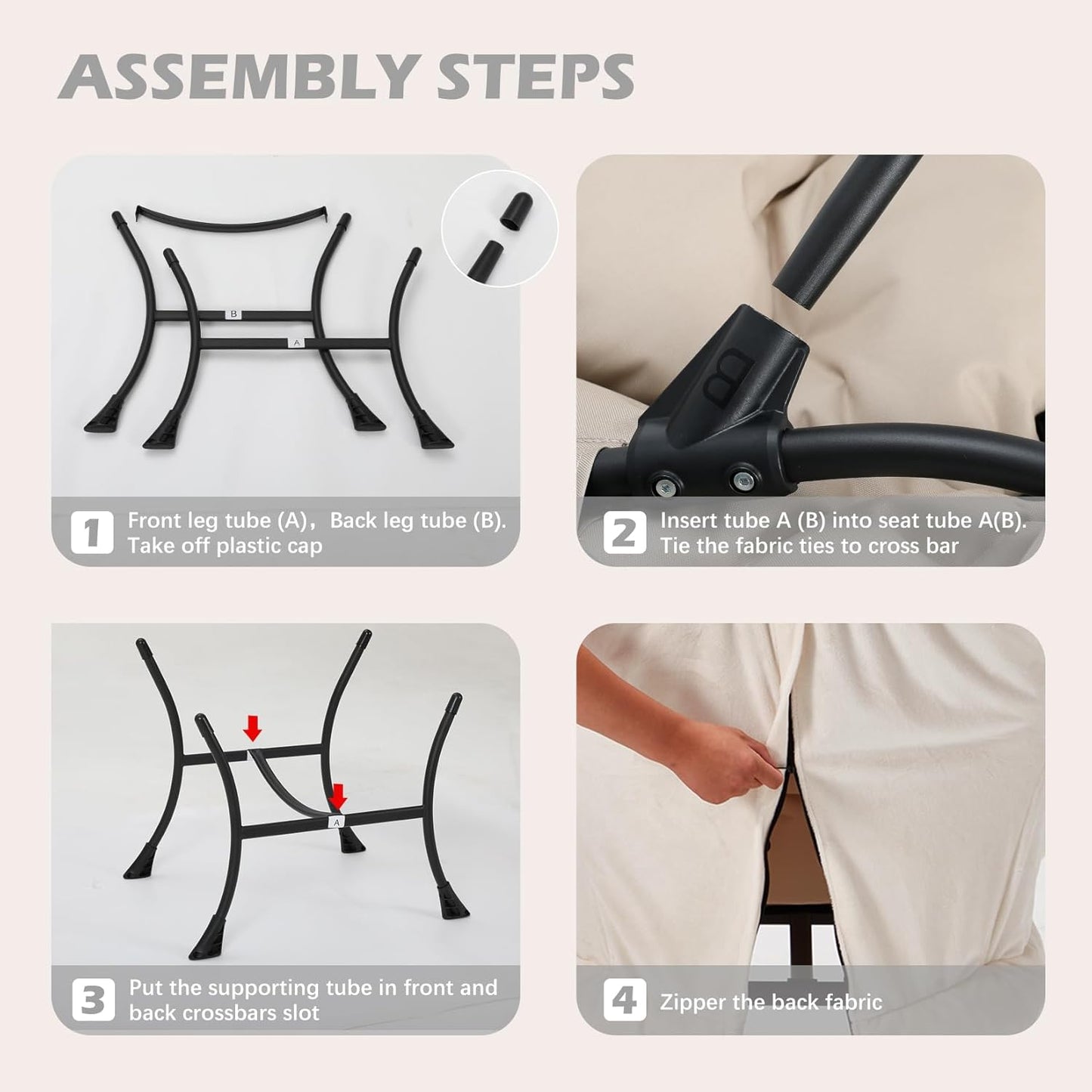 Lazy Chair with Folding Ottoman,Leisure Sofa Chair,Soft Fabric Armchair with Armrests and Side Pockets, Reading Chair with Footrest for Living Room, Bedroom, Office (Plush Beige)