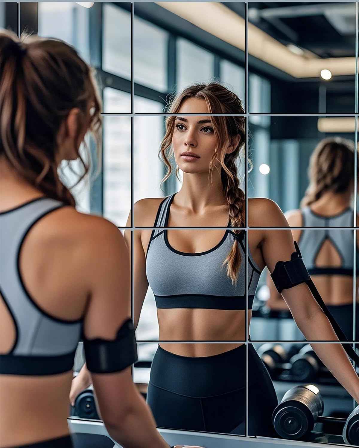 12" x 12" Glass Wall Mirror Tiles for Wall, Frameless Full Length Mirrors Wall Mounted for Home Gym Mirror Yoga Bedroom Dancing Studio Dressing Room (12PCS)