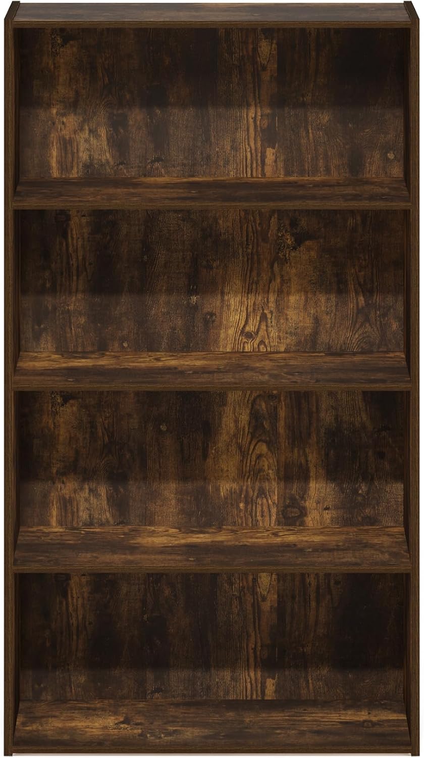 Furinno Pasir 4 Tier Open Shelf, Amber Pine