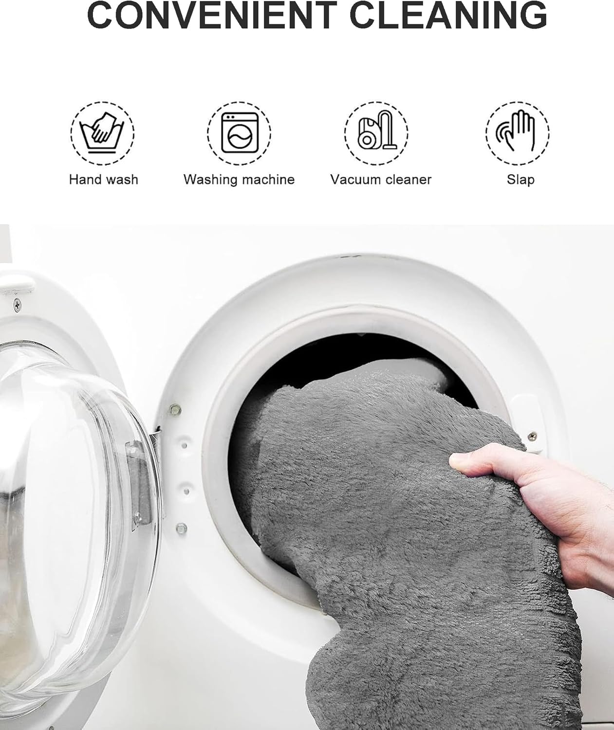 Bean Bag Chair Cover for Adults Kids Comfy Fluffy Giant Round Beanbag Cover Floor Chair Cover for Stuffed Animals Storage, 7FT, Black