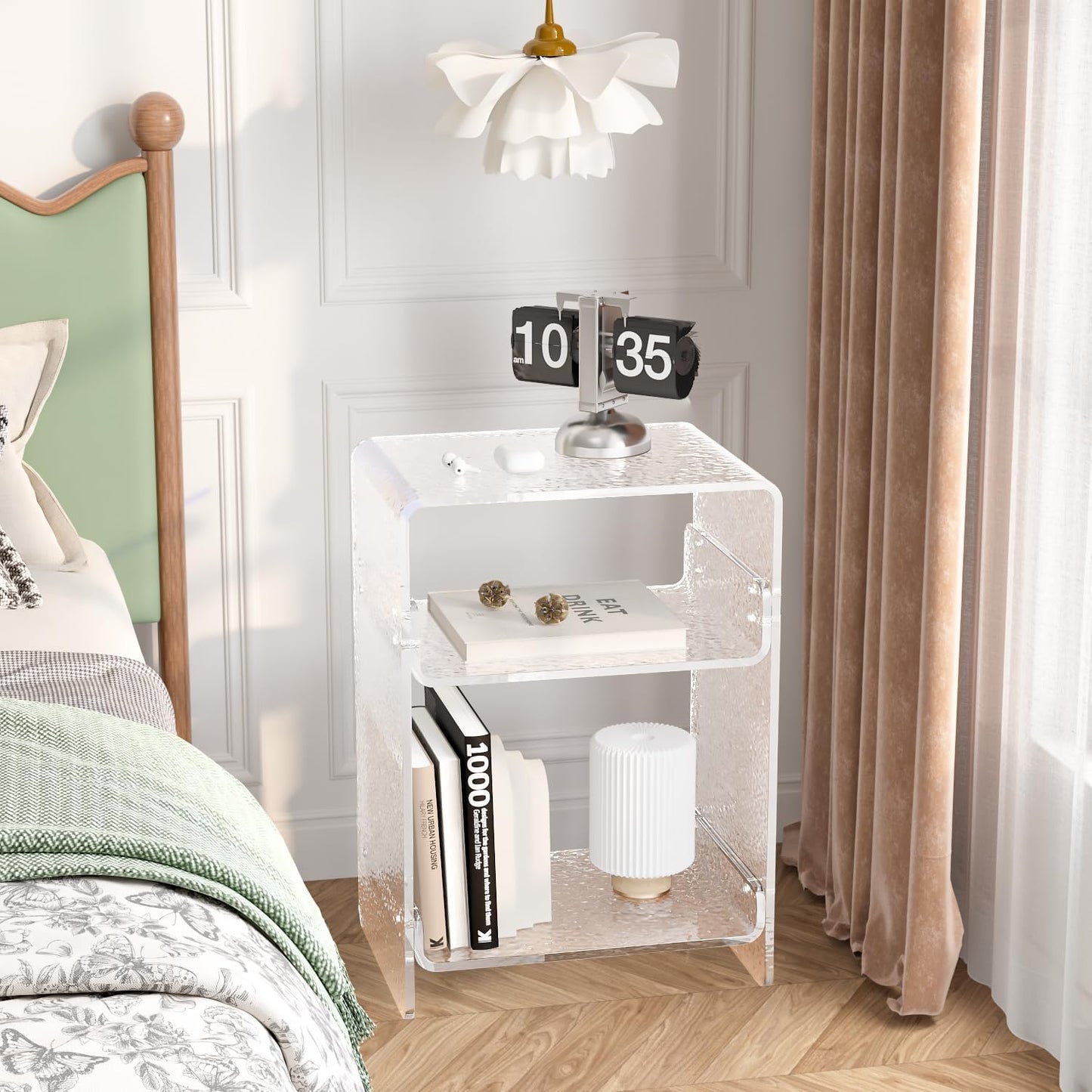 Clear Acrylic 3-Tier End Table/Nightstand – Sleek Bedside Storage with Durable Design, Perfect for Bedrooms, Living Rooms, or Modern Interiors – Ideal as a Bedside Table or Sofa Side Piece