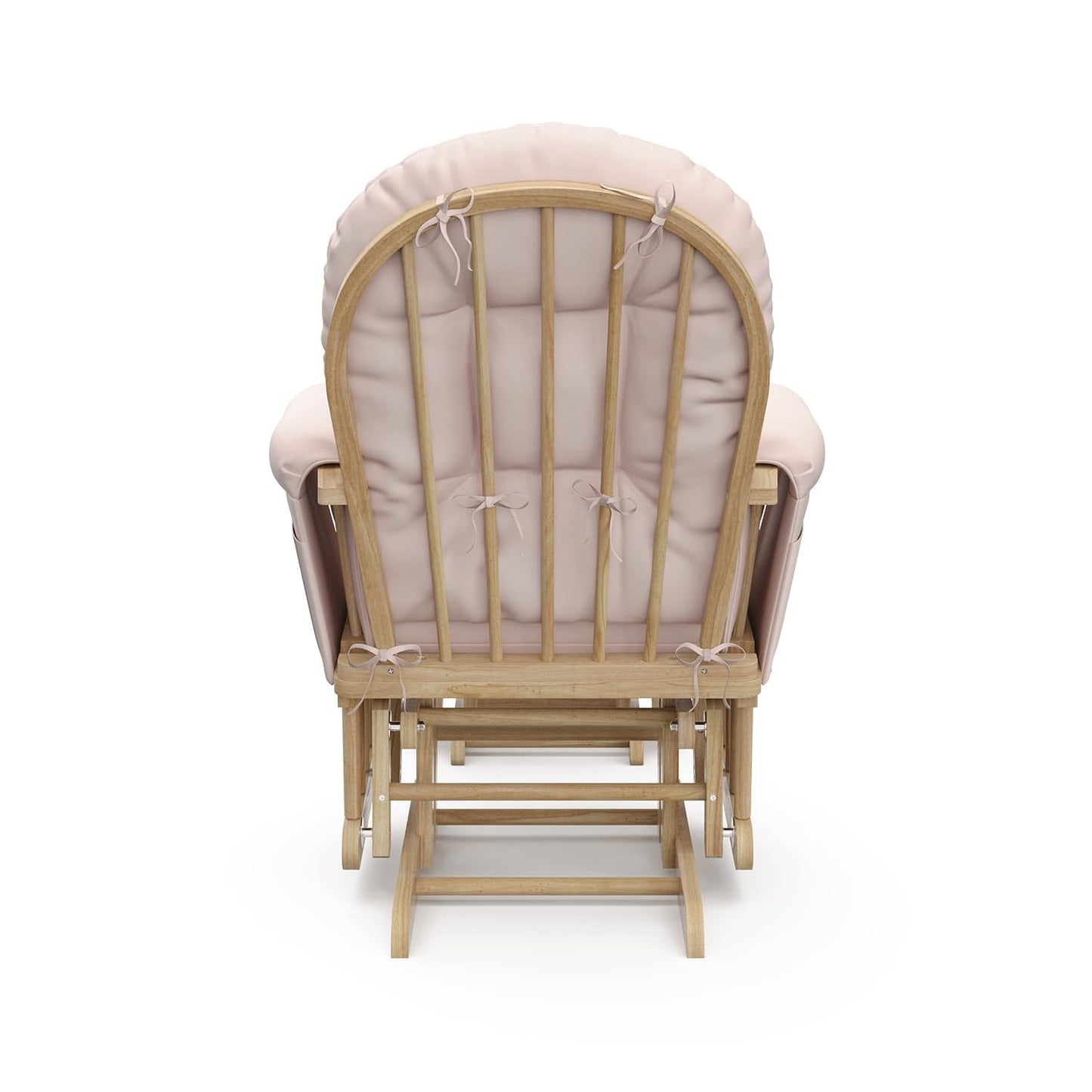 Storkcraft Premium Hoop Glider & Ottoman (Natural/Pink) — GREENGUARD Gold Certified Nursery Glider, Solid Wood Craftsmanship, Smooth-Gliding Nursery Chair and Ottoman, Award-Winning