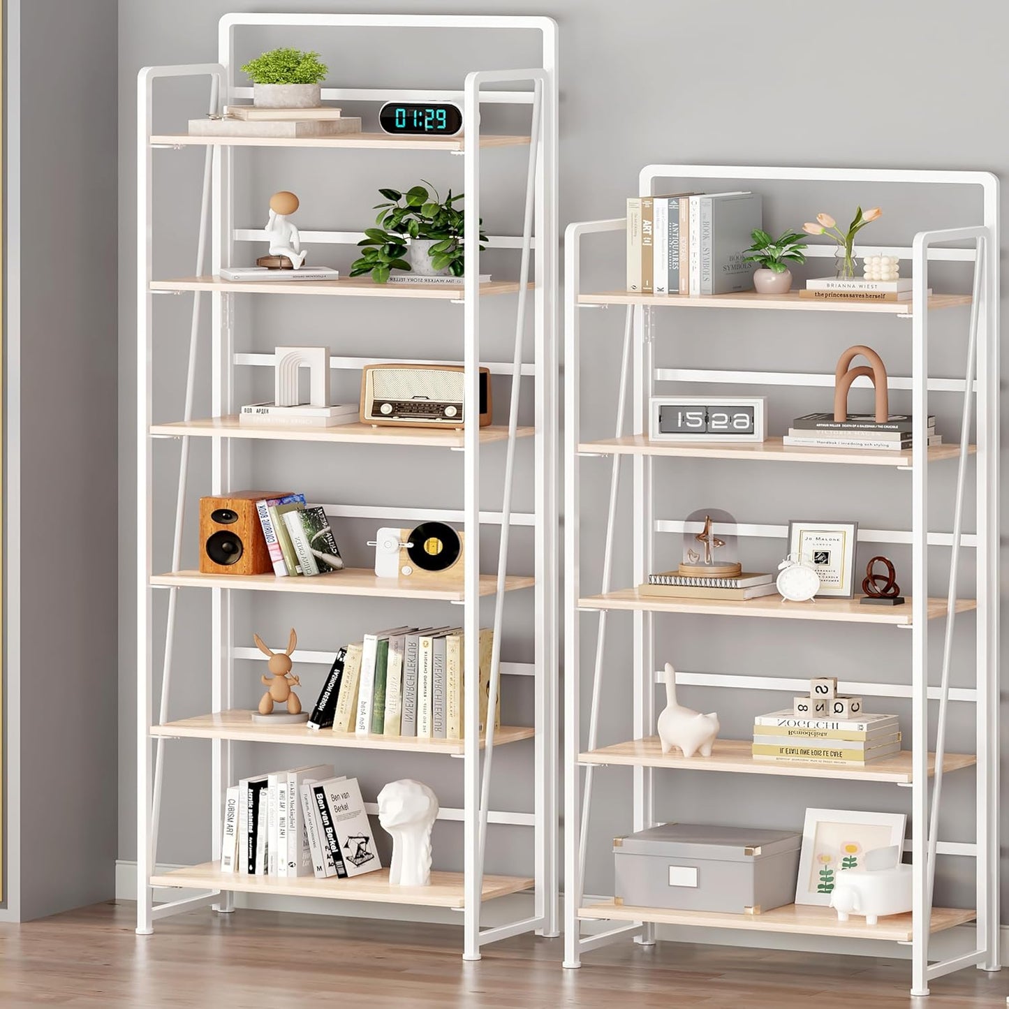 BHG No Assembly Folding Bookshelf for Living Room,Collapsible Book Shelf for Home Office, Portable Bookcase Storage Organizer Rack Shelves