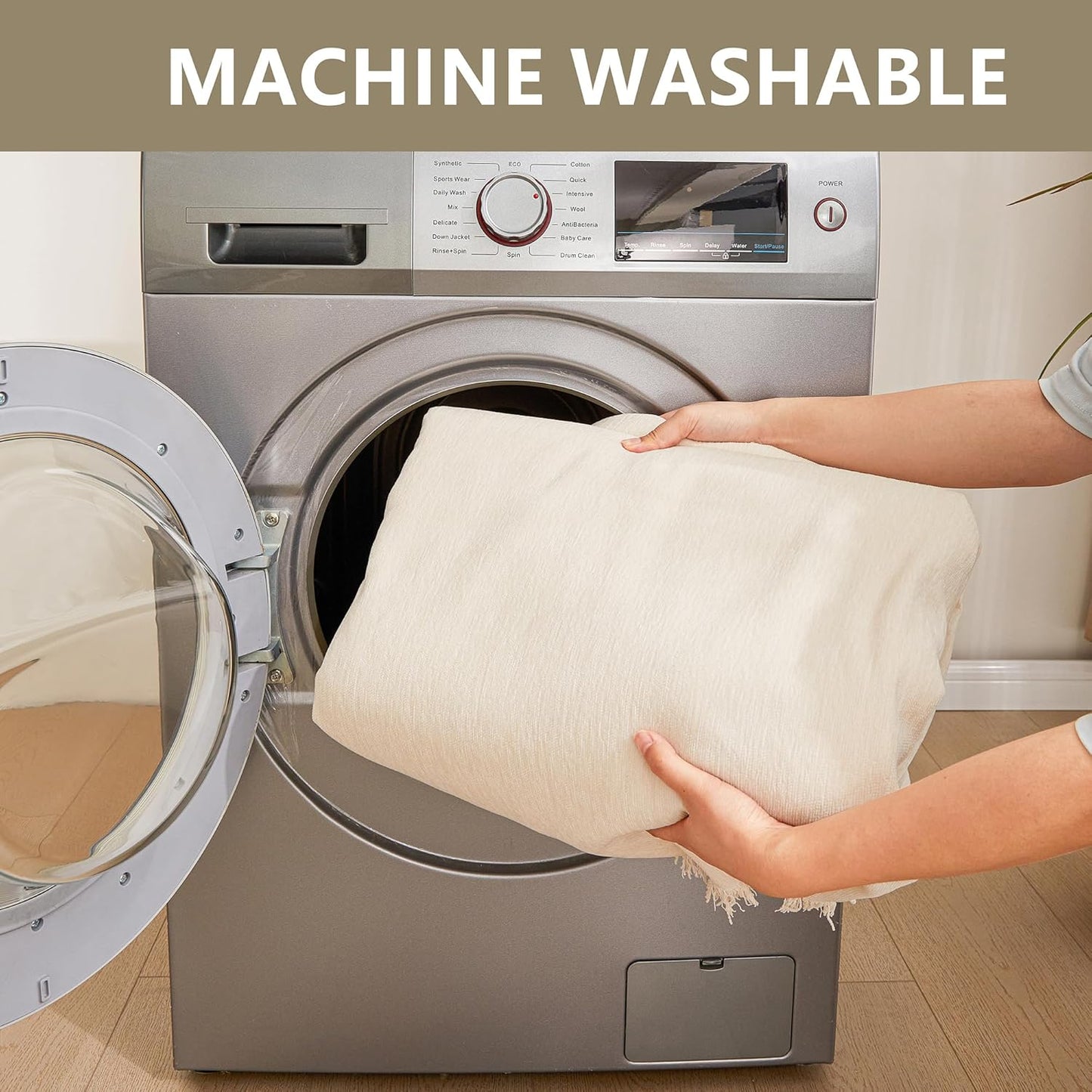 MYSKY HOME Couch Cover for Pets Beige Couch Covers for 3 Cushion Couch Sofa Couch Cover Sectional L Shape Chenille Couch Cushion Covers for Pets, Throw Couch for Dogs, Kids, 71" X150"