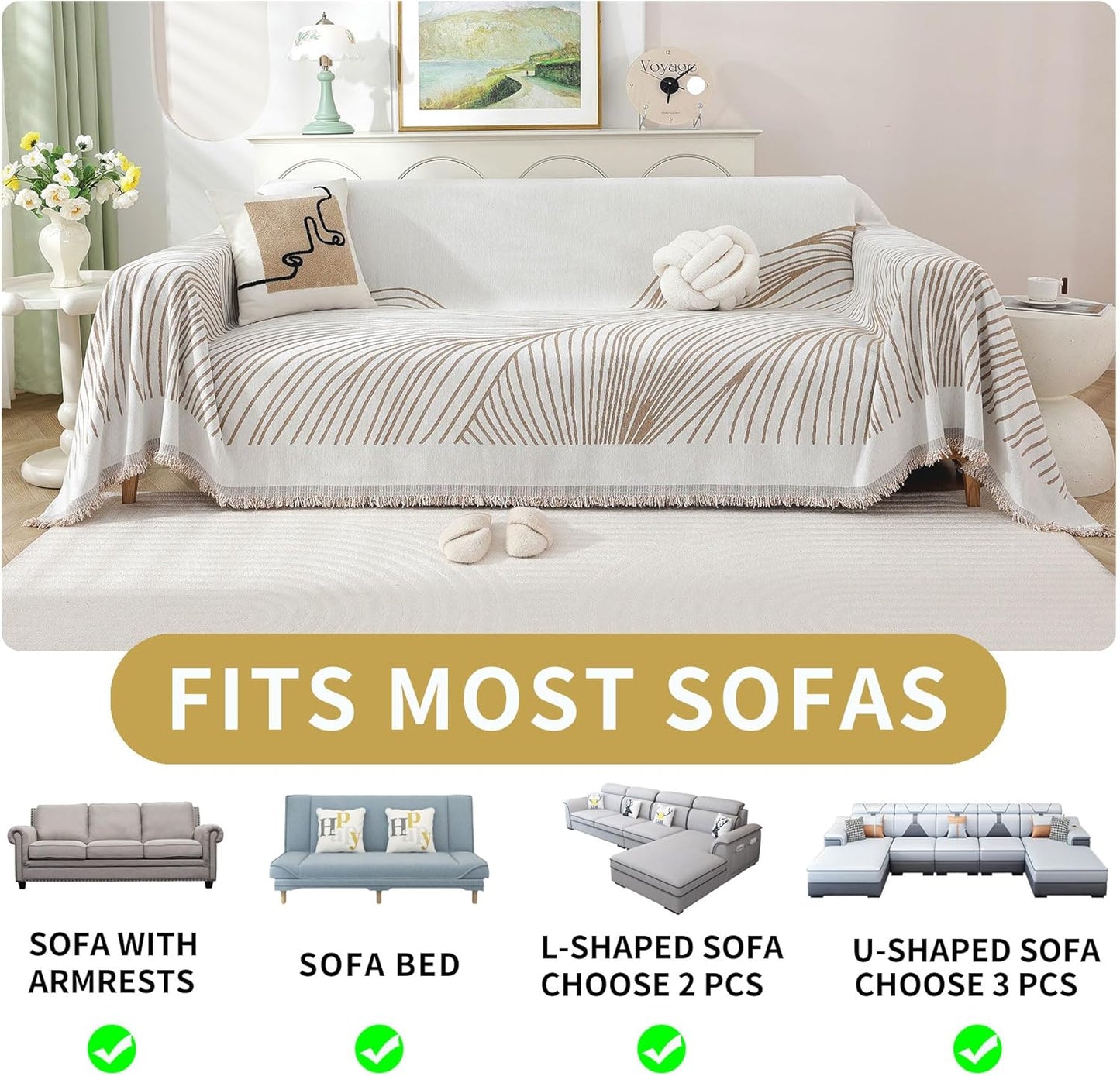 Non Slip Sofa Covers Couch Covers for 3 Cushion Couch Sofa Pet Friendly Washable Couch Covers for Sofa, Soft Thick Sectional Couch Covers L Shape Furniture Protector for Kids, Dogs 71" X118"