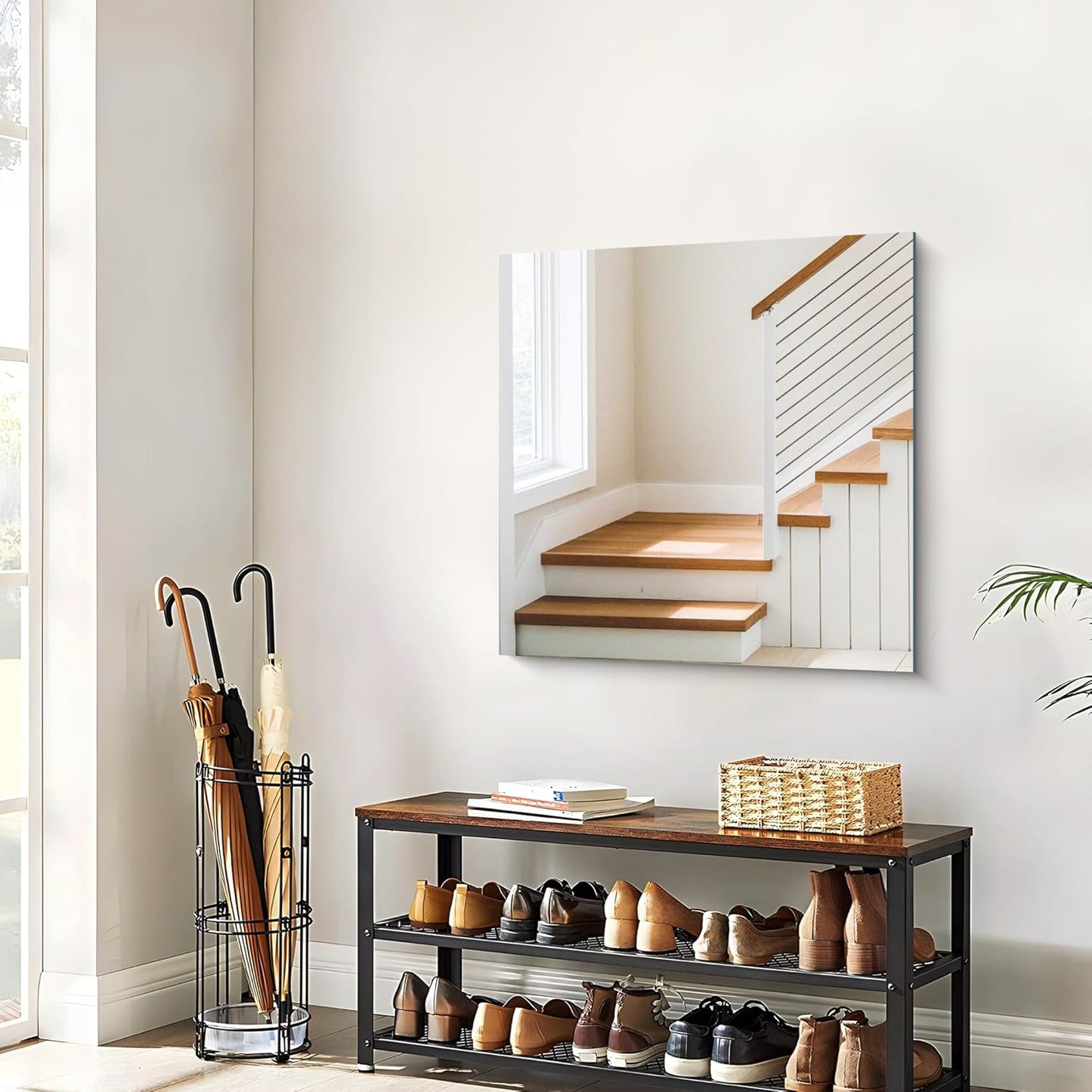 Frameless Mirror, 30x30 inch Square Bathroom Mirrors for Wall, Upgraded Shatterproof Vanity Mirror Over Sink with Polished Edge for Bathroom,Bedroom,Living Room and Entryway