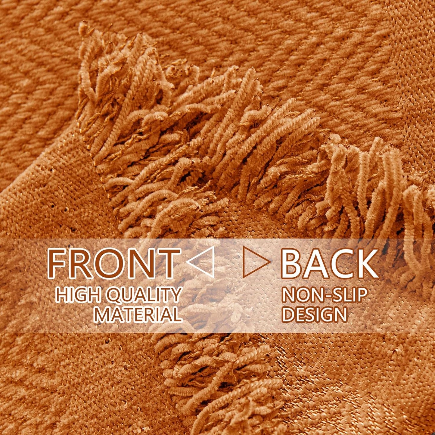 hyha Couch Cover for Dogs, Boho Sofa Covers for 3 Cushion Couch Washable, Chenille Sofa Slipcover for Pets, Soft Loveseat Sectional Couch Throw Blankets with Tassels (Orange, 71x118 Inch)