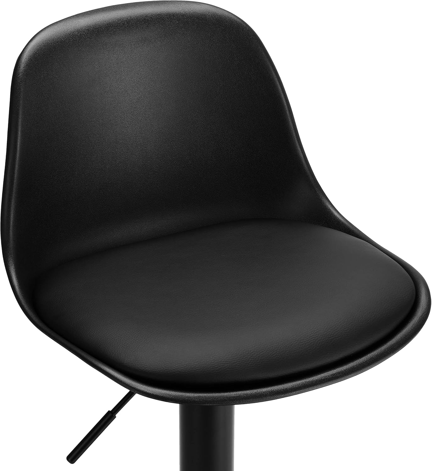 Finnhomy Bar Stools Set of 2, Swivel Barstools with Footrest and Ergonomic PP Back, Counter Height Adjustable Modern Counter Stools for Kitchen, Black