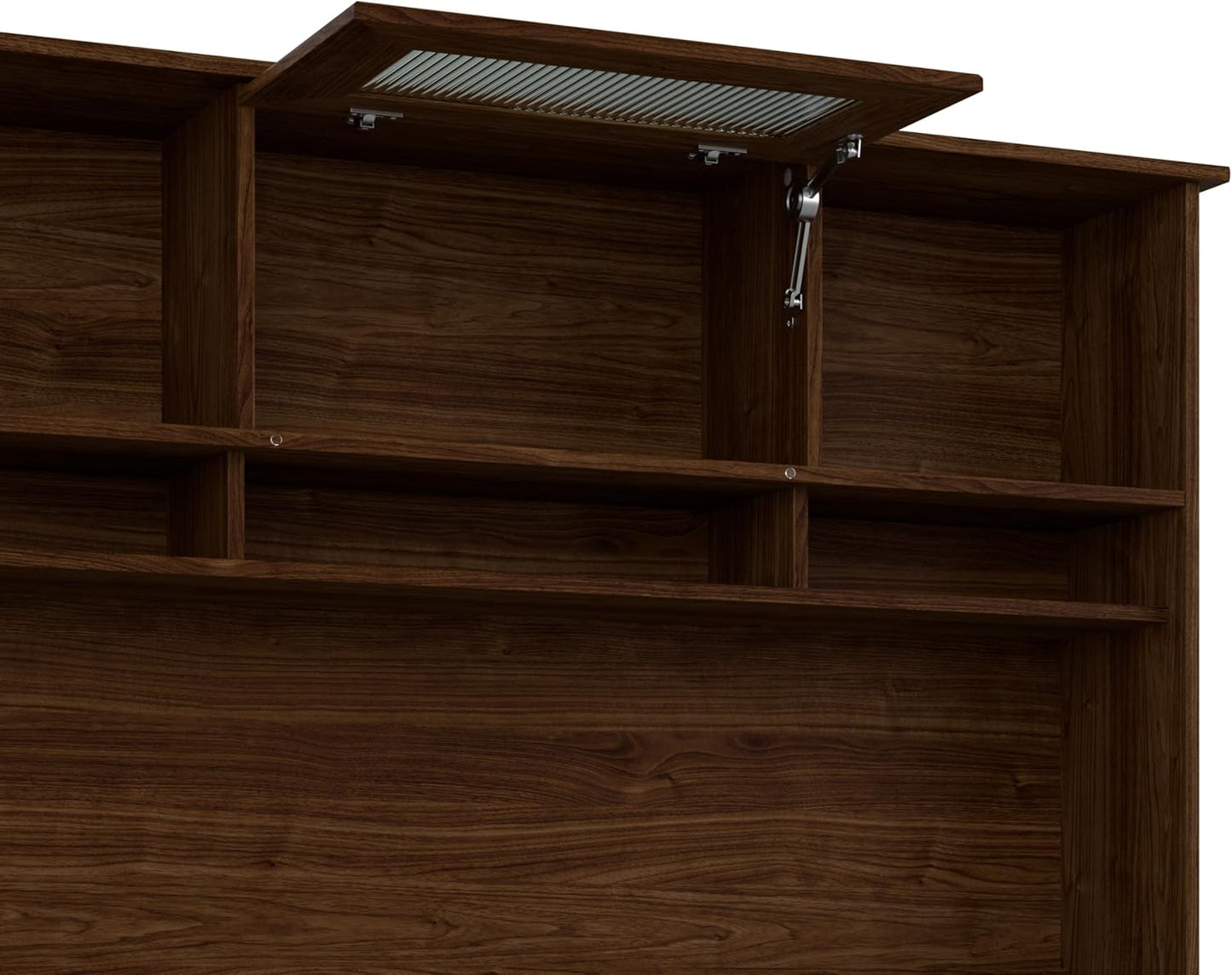 Bush Furniture Cabot L Shaped Desk with Hutch | Corner Desk with Storage for Home Office in Modern Walnut | 60W L Shaped Computer Desk