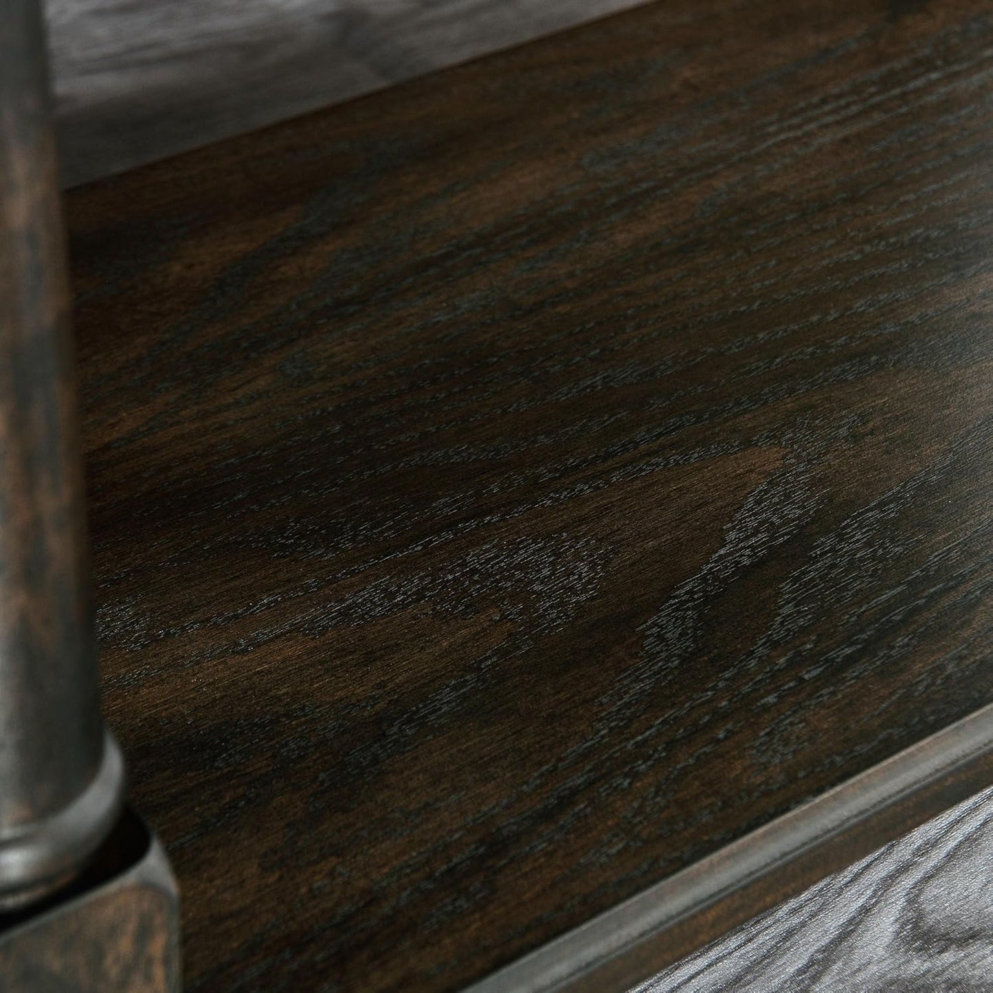 Narrow End Table with Drawer and Open Storage Shelf, Solid Wood Sofa Side Table for Living Room, Beside Table,Telephone Table for Small Spaces, No-Tools Assembly Vintage Black BBJ004BK