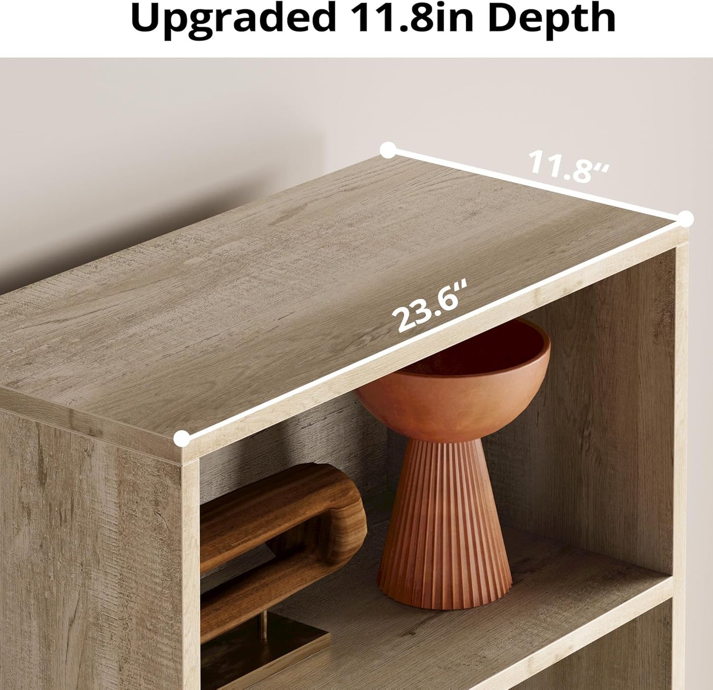 IRONCK Industrial Bookshelves and Bookcases with Doors 11.8 in Depth Floor Standing 5 Shelf Display Storage Shelves Bookcase Home Decor Furniture for Home, Office, Living Room, Bedroom