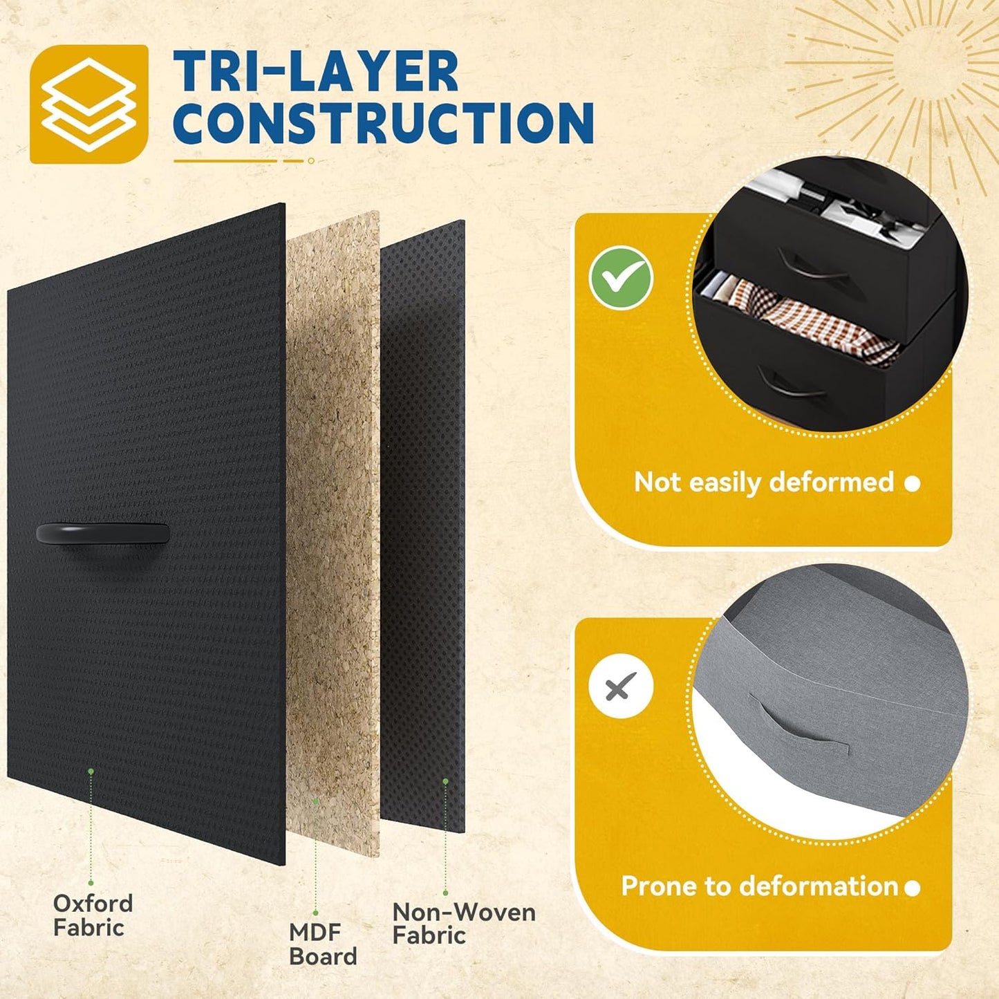 DWVO 8-Drawer Fabric Dresser, Furniture Storage Tower Cabinet, Organizer for Bedroom