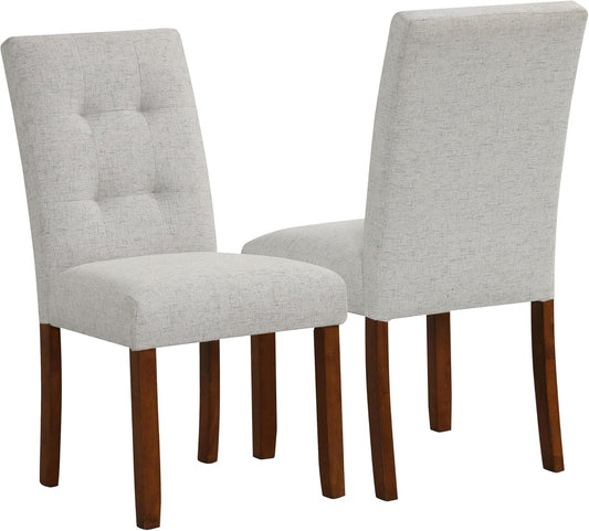HomePop Button Tufted Fabric Dining Chairs - Slate Gray Woven (Set of 2)