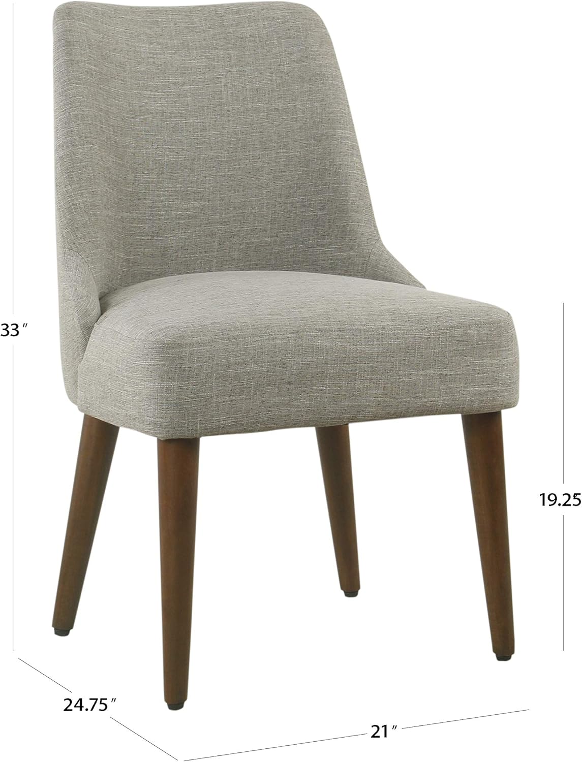 Homepop Home Decor | Upholstered Gayle Slide Dining Chair | Dining Chair Single | Decorative Home Furniture, Woven Gray
