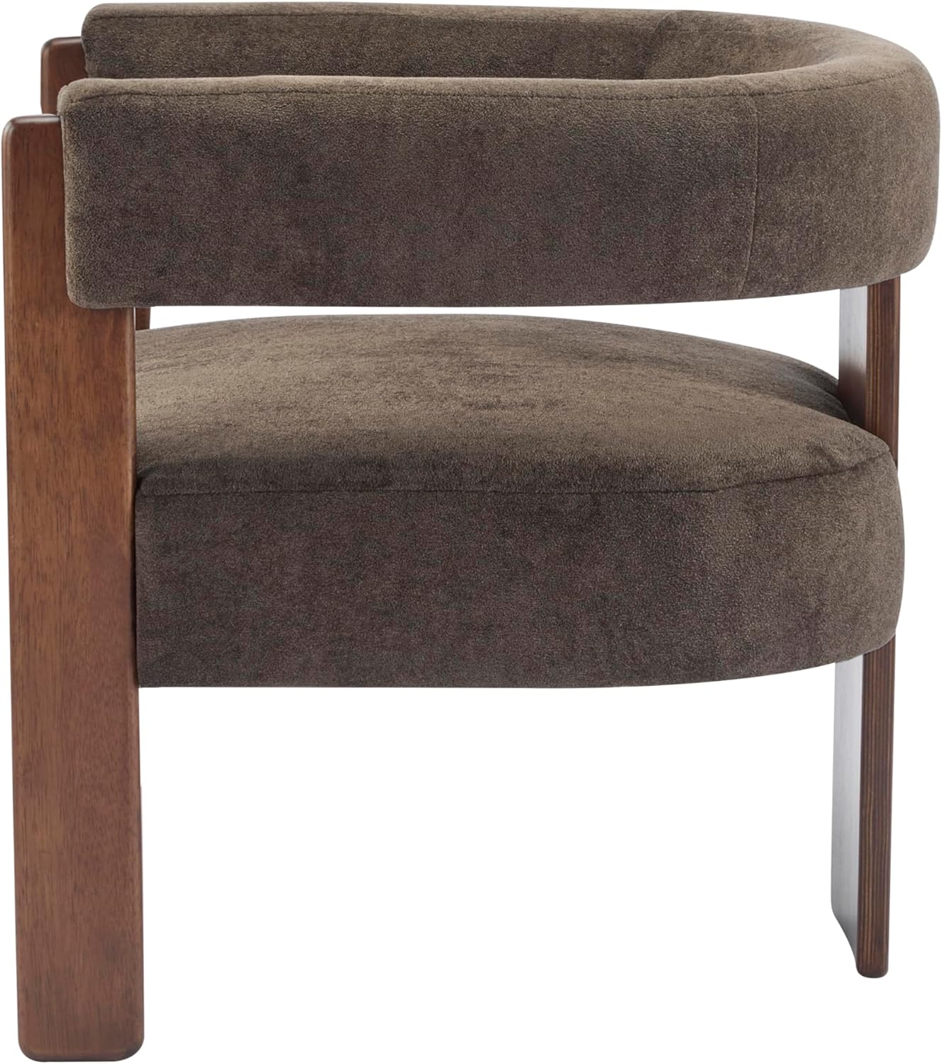 Christopher Knight Home Nettie Modern Accent Chair for Living Room, Velvet Fabric Single Lounge Sofa Chair with Wooden Frame, Comfy Reading Chair for Bedroom, Lounge Armchair with Cushion, Dark Brown