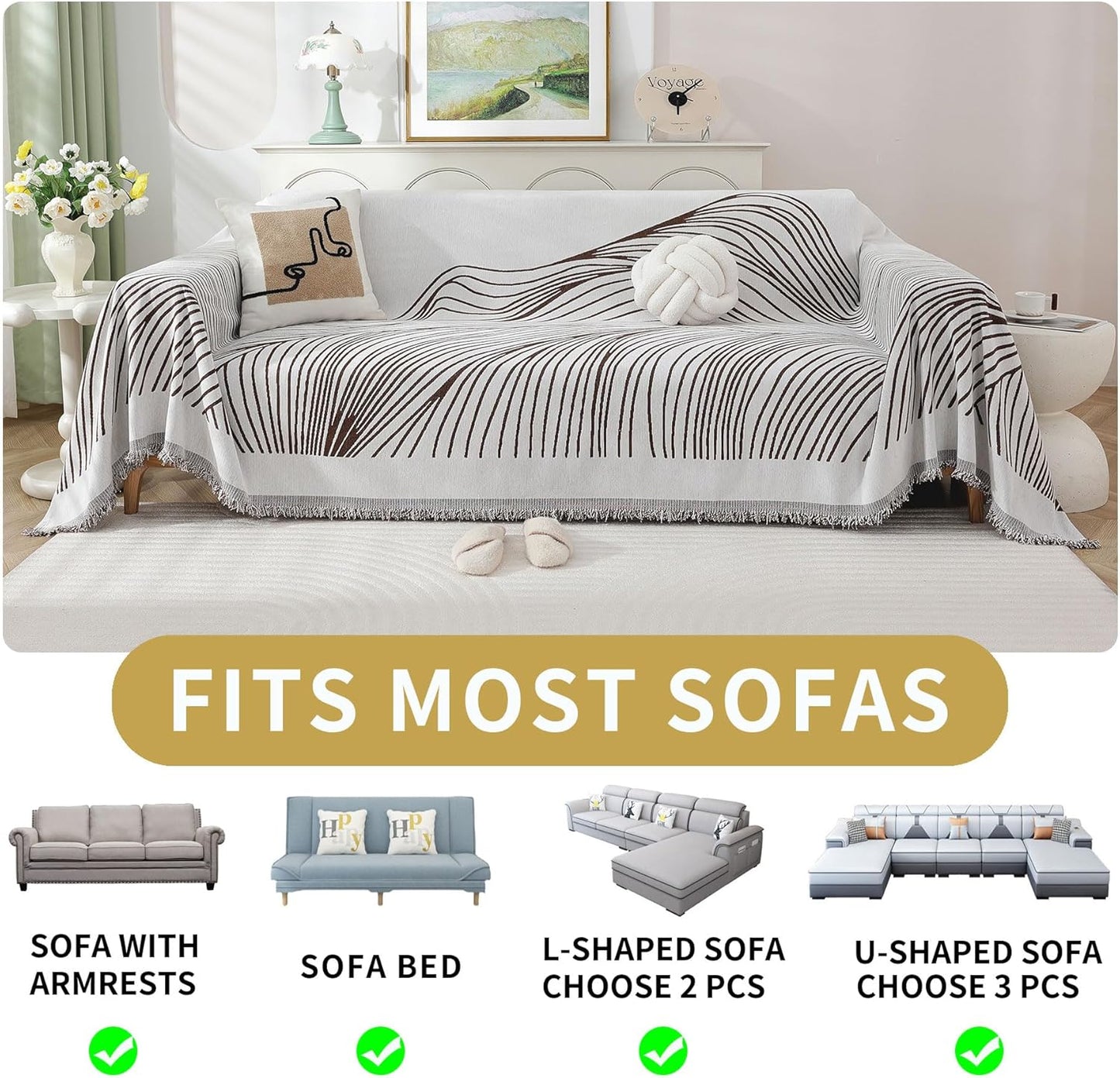 Non Slip Sofa Covers Couch Covers for 3 Cushion Couch Sofa Pet Friendly Washable Couch Covers for Sofa, Soft Thick Sectional Couch Covers L Shape Furniture Protector for Kids, Dogs 91" X134"