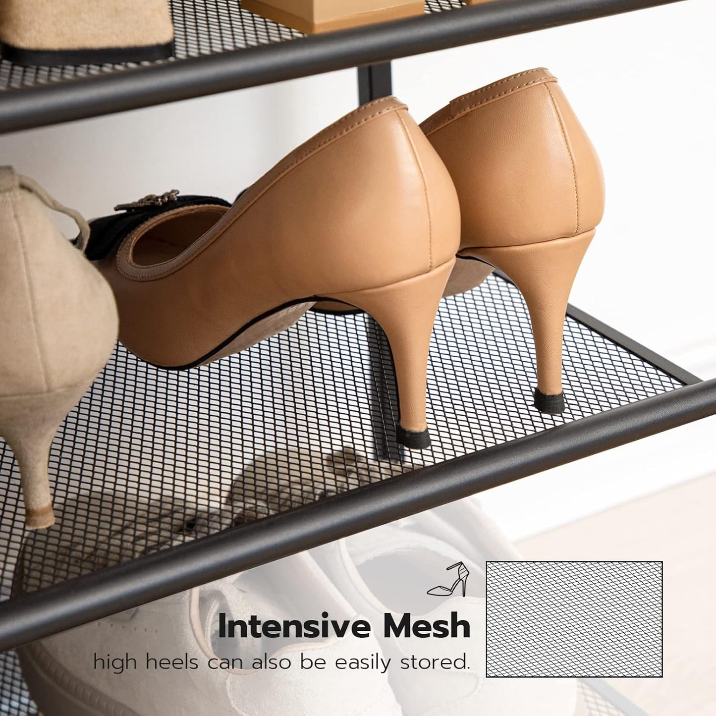 HOOBRO 10-Tier Shoe Rack, 29.5" L Shoe Storage Organizer, Large Capacity Shoe Shelf for Front Door Entrance, Entryway, Hallway, Holds 36-40 Pairs of Shoes, Closet, Rustic Brown and Black BF107XJ01