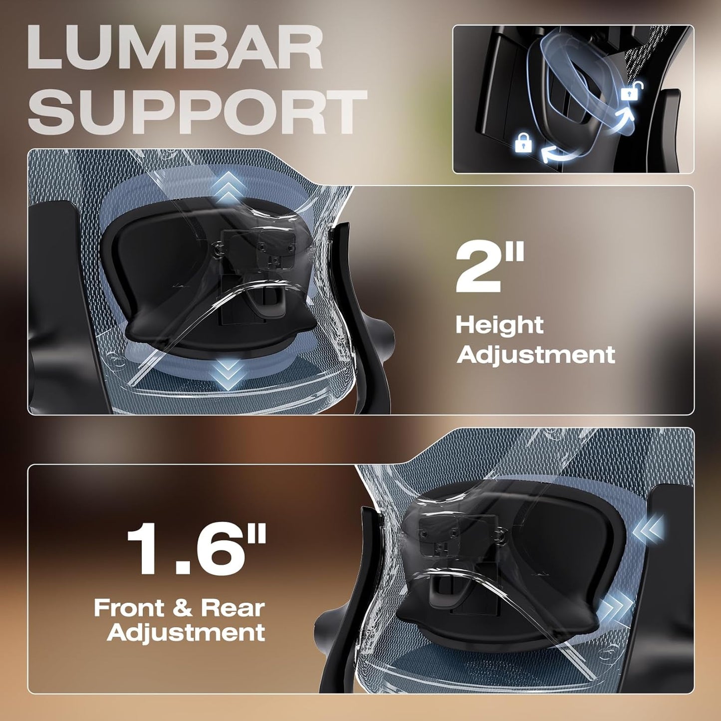 ELABEST X100 Ergonomic Office Chair with Footrest, Big and Tall Home Desk Chair with 5D Flip-Up Arms, Adjustable 3D Lumbar Support,High Back Rolling Computer Chair, Swivel Mesh Chairs (Oaxaca Blue)