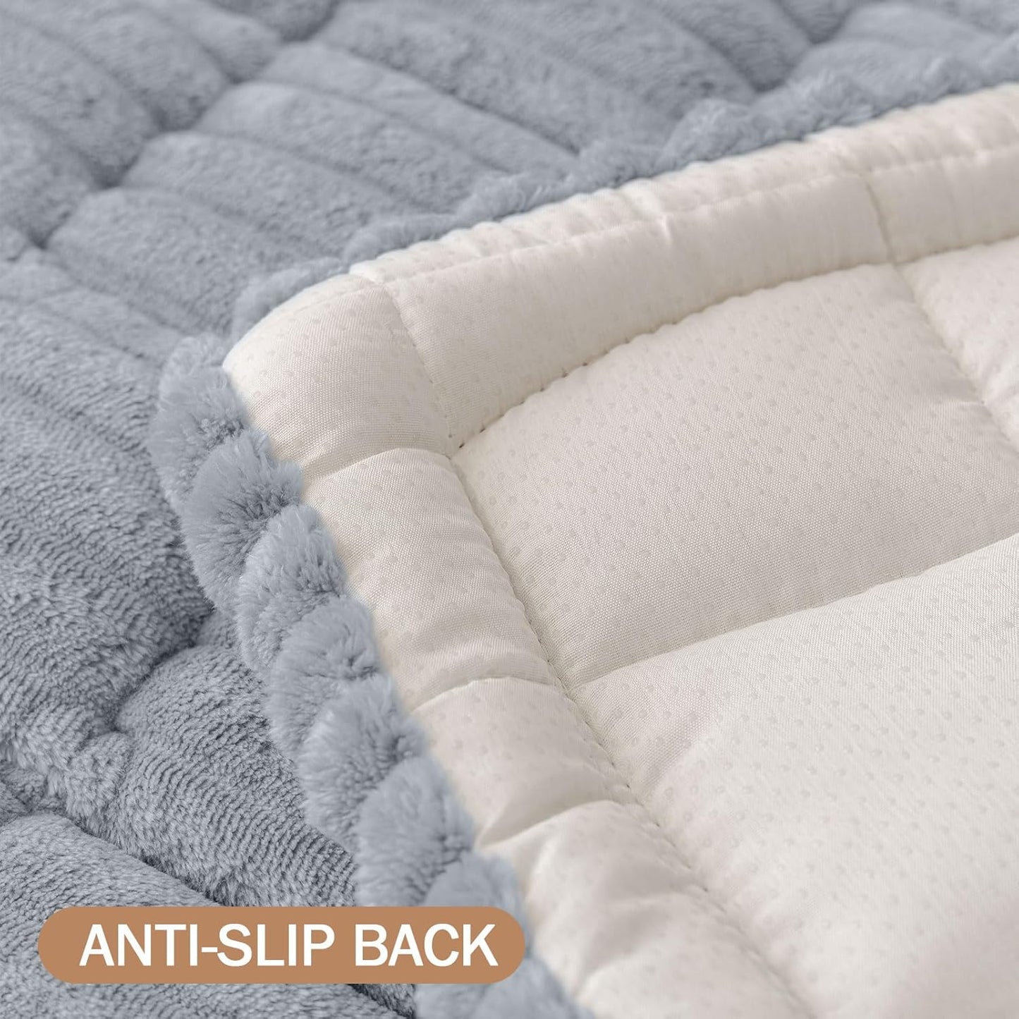 Smiry Couch Cover for Dogs Washable, Non Slip Fuzzy Pet Couch Covers for 3 Cushion Sofa Pet Friendly, Thick Soft Sofa Slipcovers Cushion Protector (Grey, 27.6" x 59")