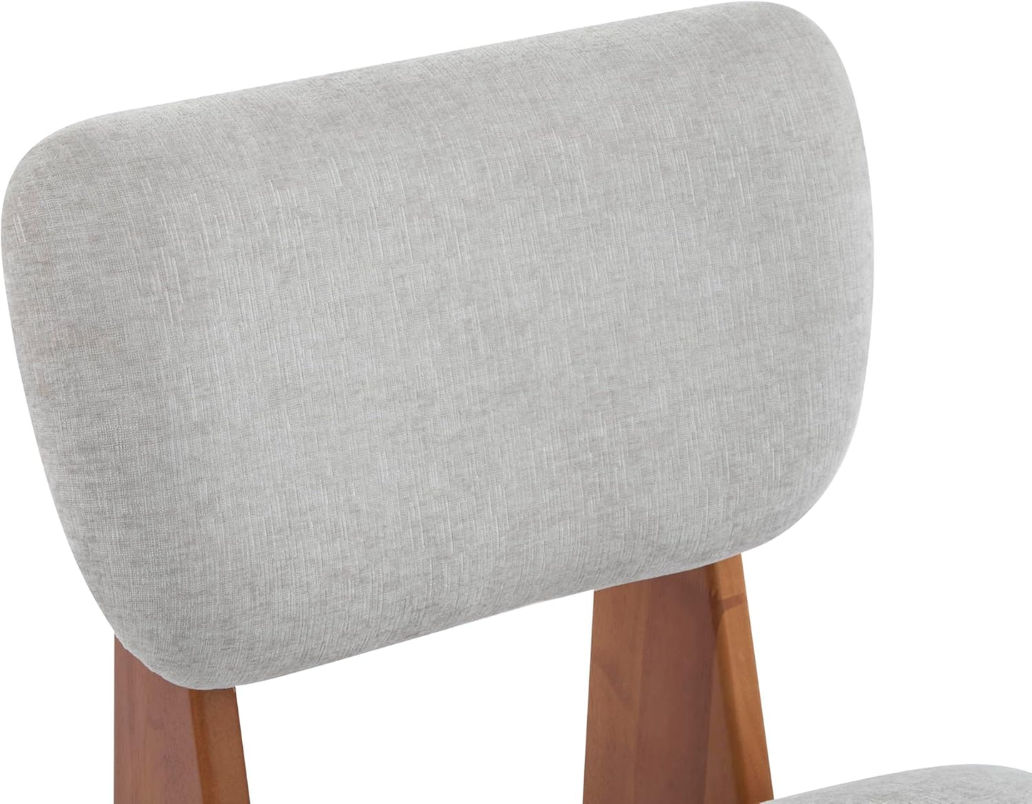 Christopher Knight Home Mores Low Profile Accent Chair Set of 2, Modern Living Room Armless Lounge Chair, Fabric Comfy Reading Chair for Bedroom, Wooden Frame and Thick Padded Seat, Walnut+Gray