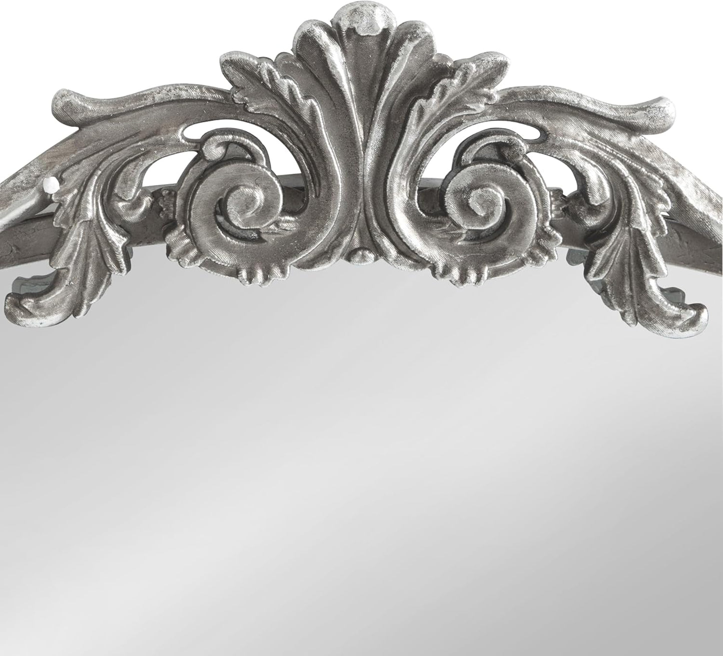 Kate and Laurel Arendahl Traditional Arch Mirror, 24 x 36, Antique Silver, Baroque Inspired Wall Decor
