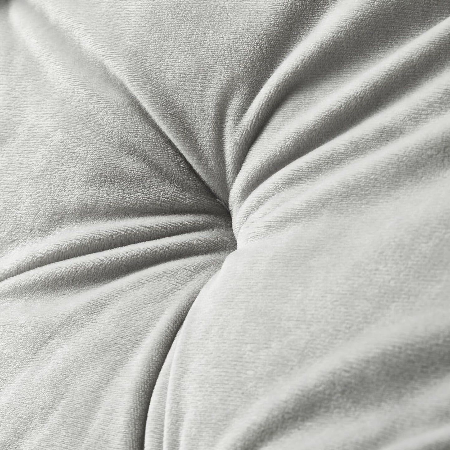 mDesign Urban Papasan Folding Moon Chair - Large Saucer UFO Chair with Collapsible Metal Frame - Fuzzy Foldable Dish Seat for Home Office, Living Room, Dorm Room, and Bedroom - Gray/Silver