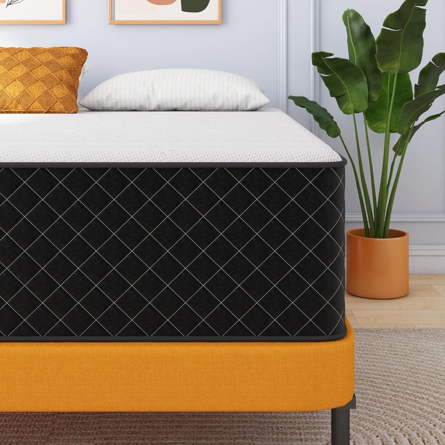 14 Inch Queen Hybrid Mattress – Firm Memory Foam & Pocket Spring Bed in a Box, Cooling Gel, CertiPUR-US Certified