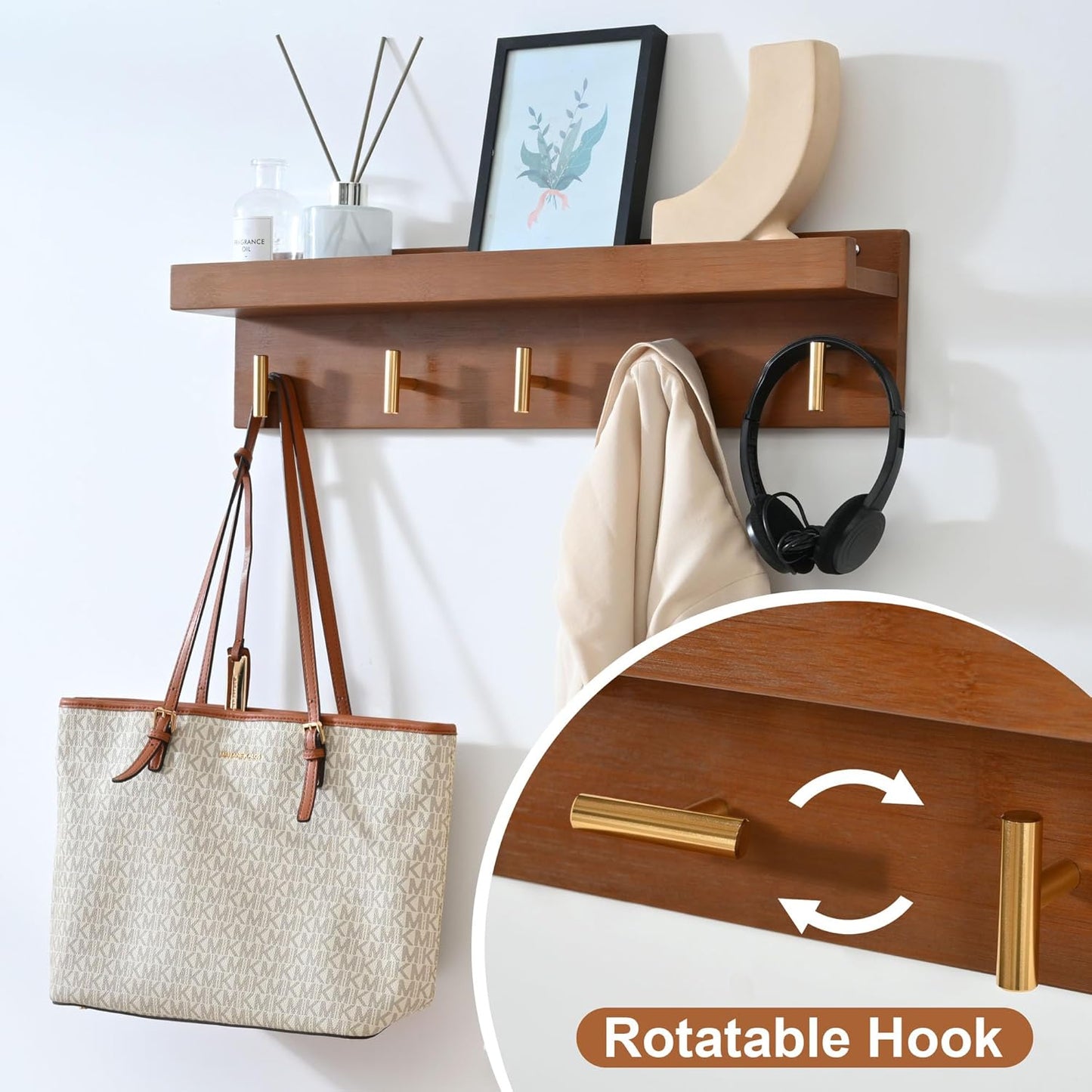 Shoe Rack for Front Door Entrance, 28” Entryway Bench with Coat Rack, Hall Tree Shoe Bench with Storage for Entry, Hallway, Bedroom, Living Room