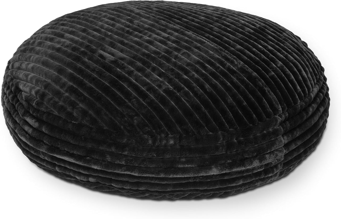 Jaxx 6 Foot Cocoon - 2-in-1 Convertible Bean Bag Bed & Large Bean Bag Chair for Adults, Premium Luxe Faux Fur - Mondo Black