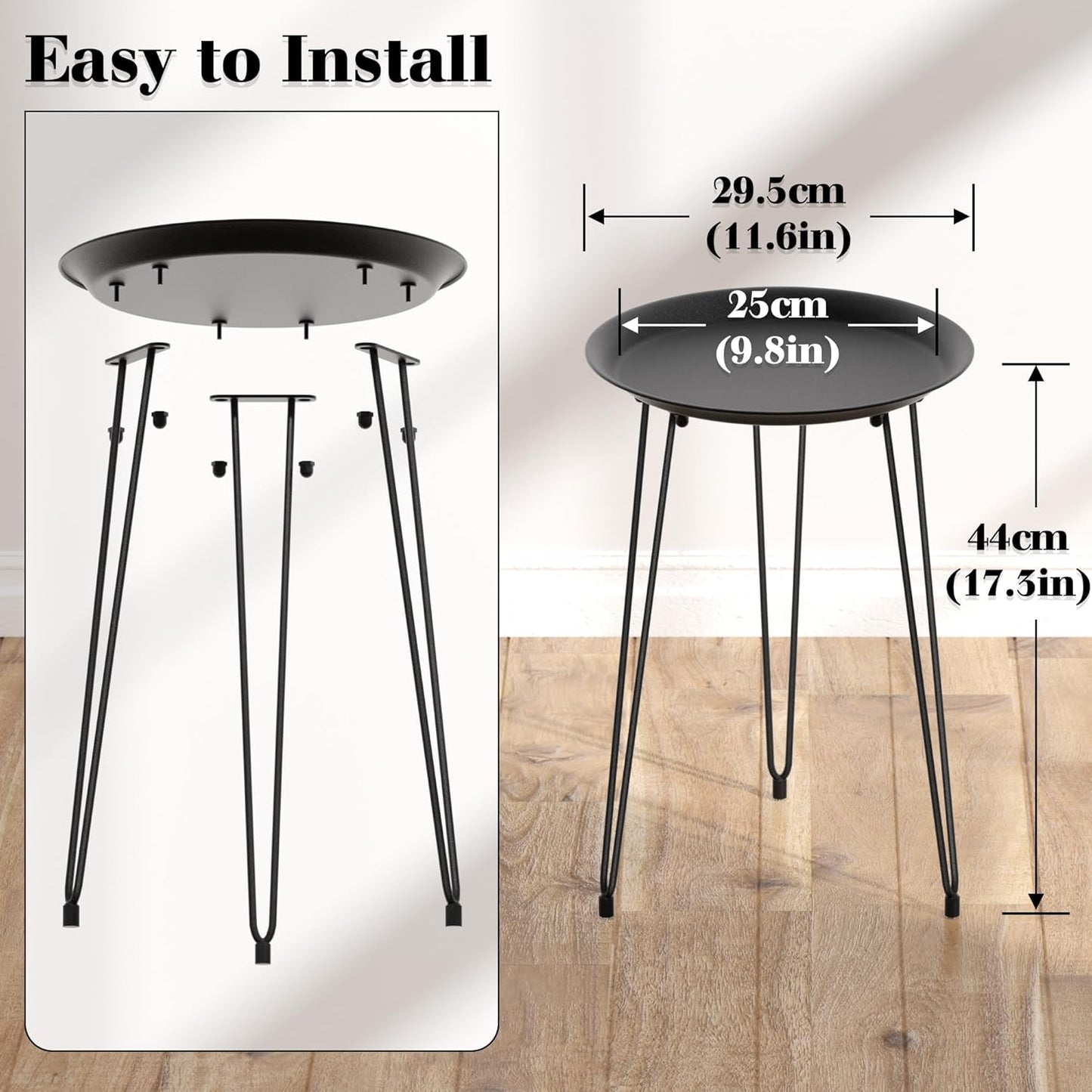 SUEH DESIGN Plant Stand Indoor, Metal Plant Stand Round Plant Table Heavy Duty Plant Stool Tall Flower Pot for Indoor Outdoor Home Decor, 1 Pack Tall