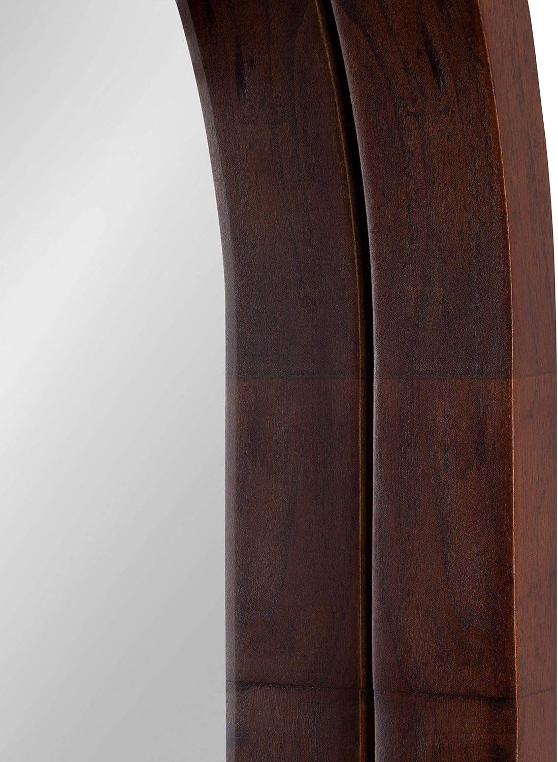 Kate and Laurel Hutton MidCentury Modern Farmhouse Arch Mirror, 24" x 36", Walnut Brown Finish