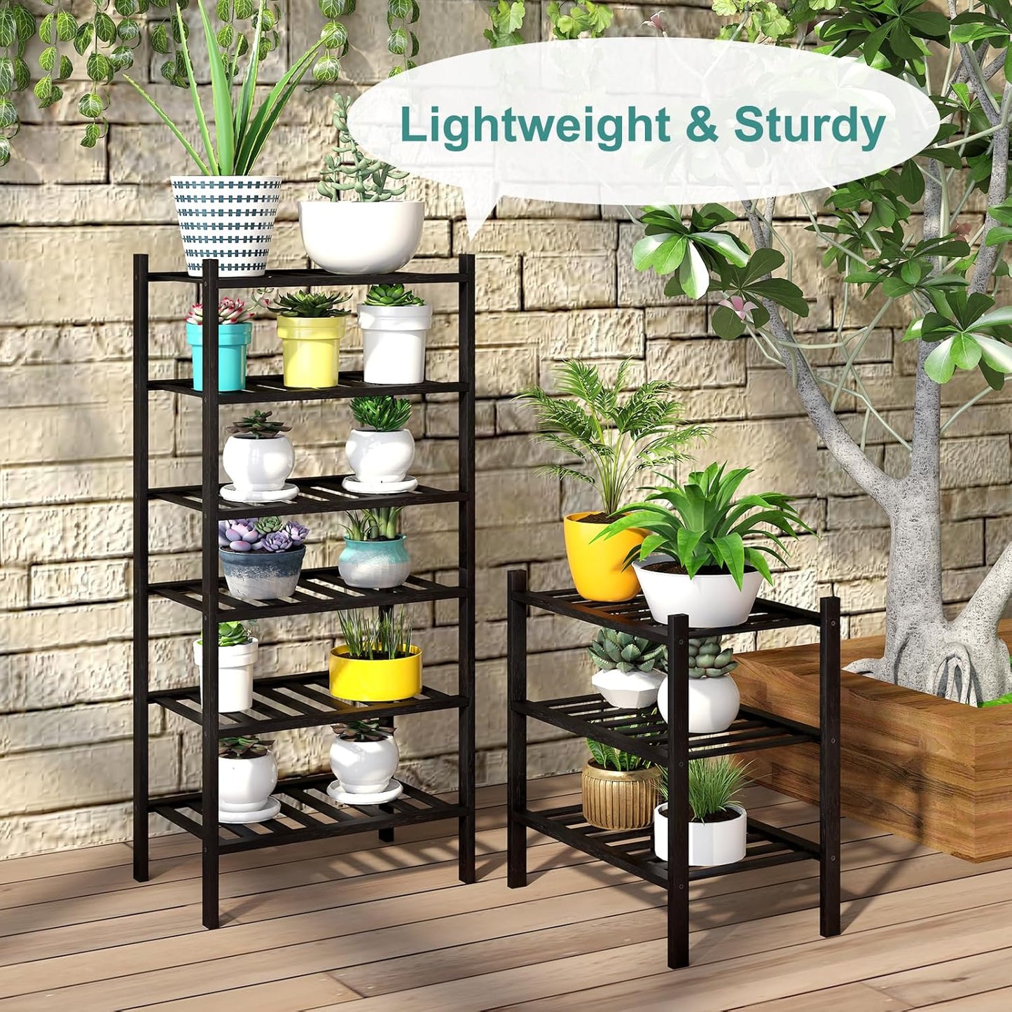 Small Shoe Rack for Entryway,3-Tier Black Bamboo Shoe Organizer for Hallway Closet, Free Standing Shoe Racks for Indoor Outdoor