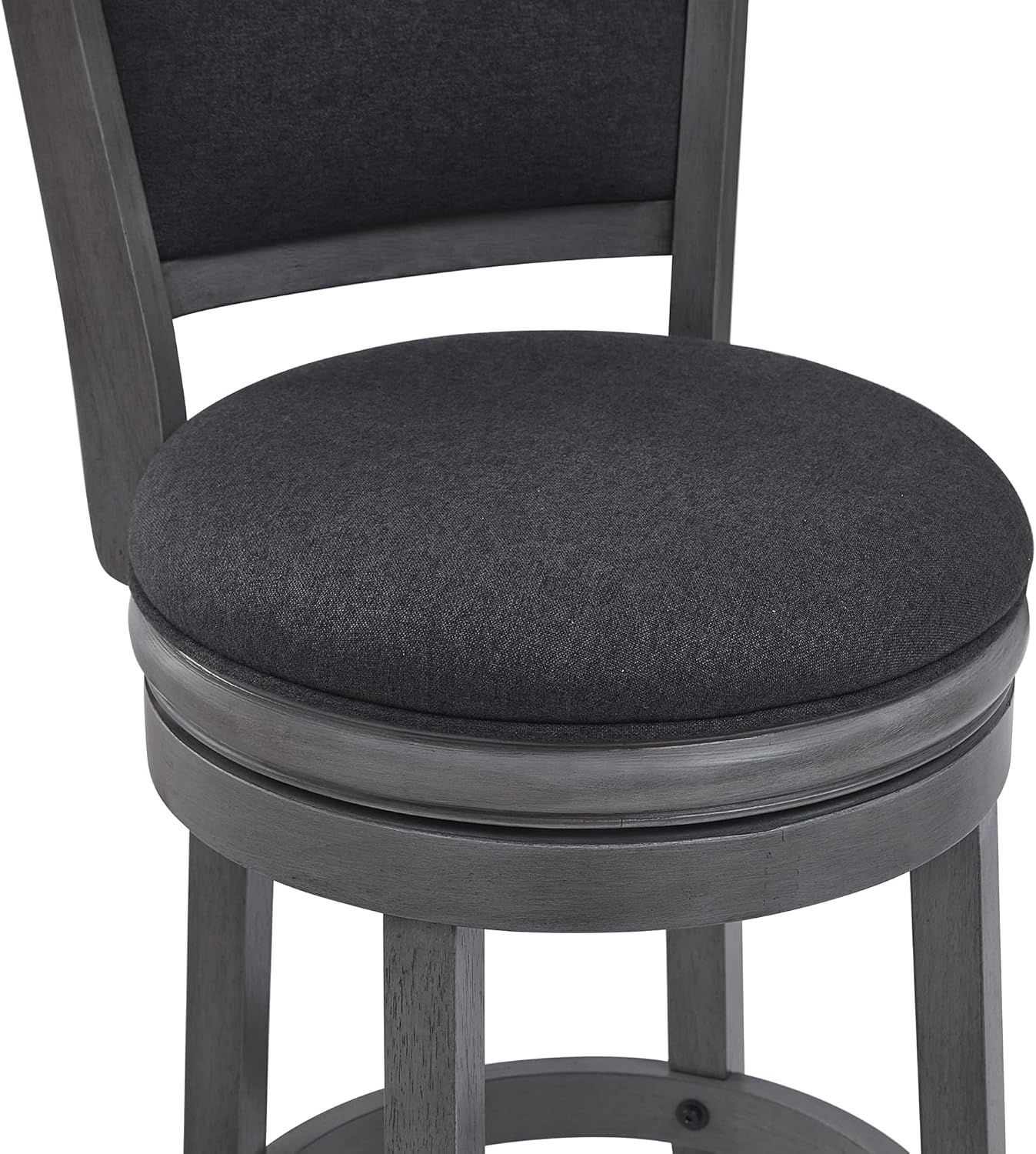 Ball & Cast Upholstered Swivel Counter Stools Kitchen Bar Stools 24" Seat Height Wooden Frame Stool Chair,Dark Grey (HSA-1102D-1)