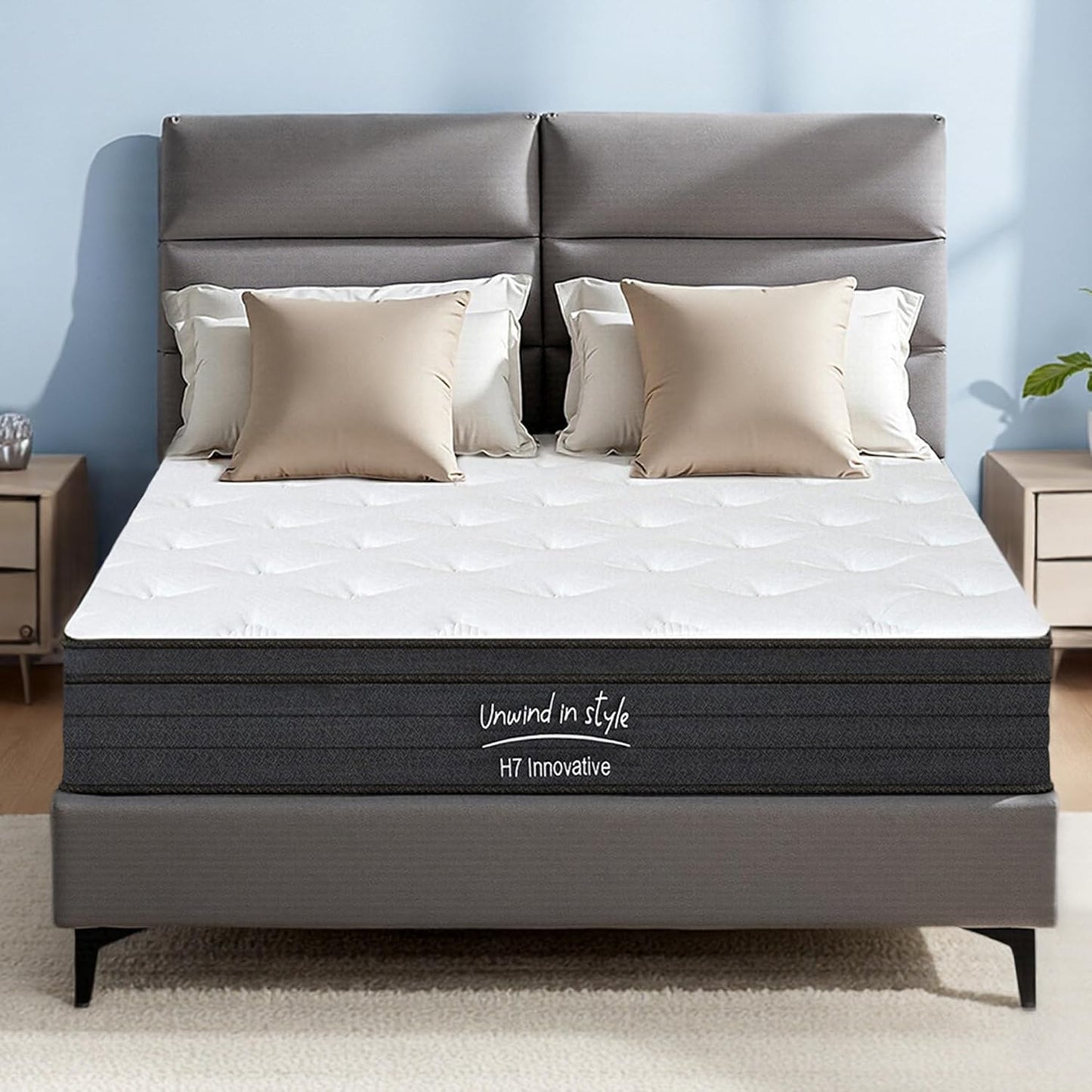 Full Size Mattress, 12 Inch 5-Zone Pocket Spring Hybrid Mattress with Gel Memory Foam for Pressure Relief & Peaceful Sleep, Medium Firm, Mattress in a Box