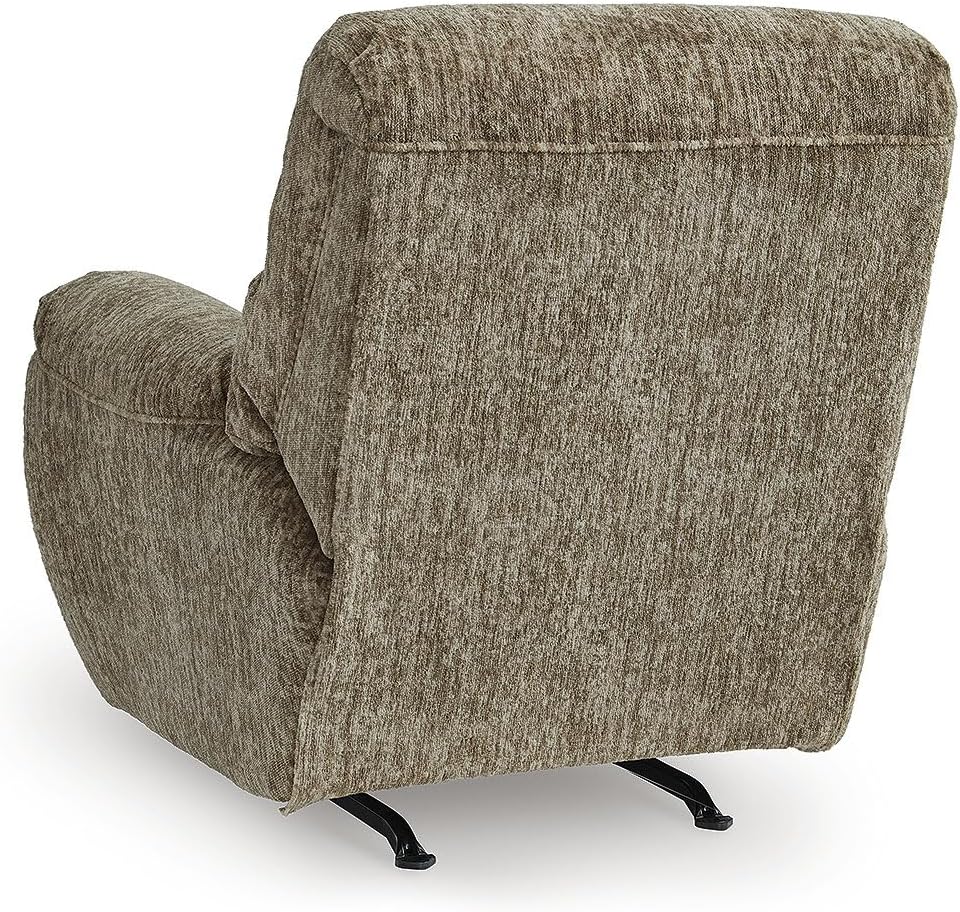 Signature Design by Ashley Rampant Casual Manual Rocker Recliner with Pillow-Top Arms, Light Brown