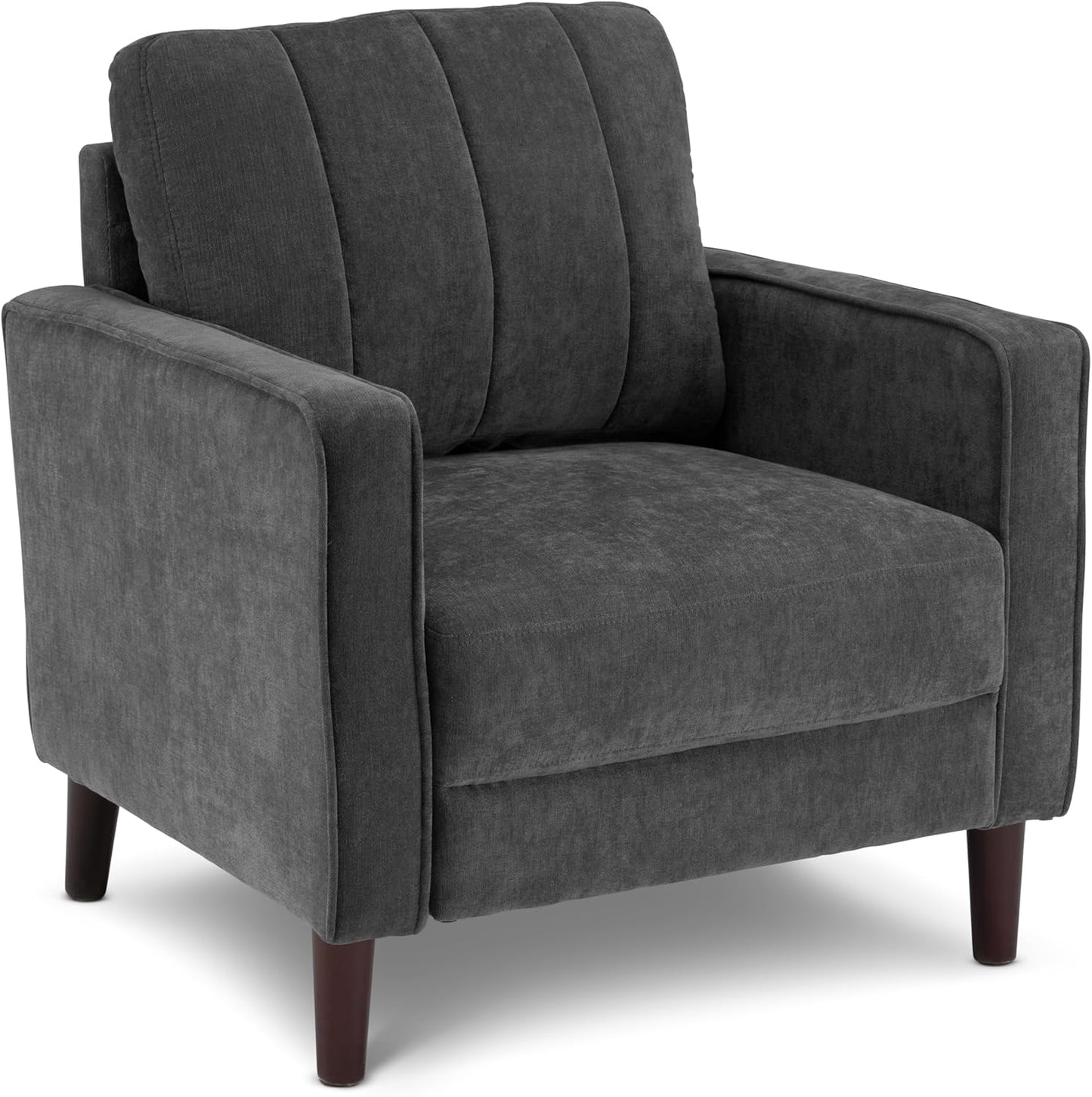Bush Home 32-inch Accent Chair, Living Room Furniture, Max Collection, Iron Gray Chenille Fabric