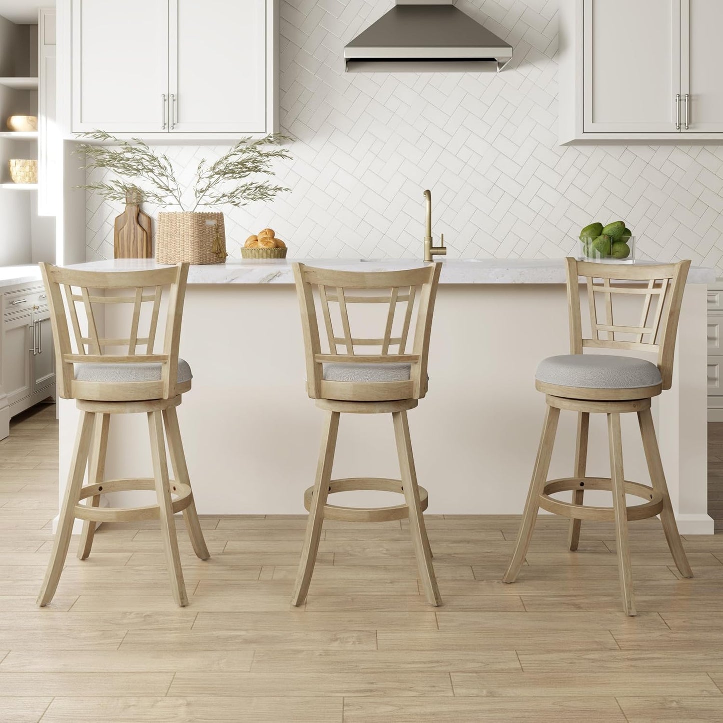 Hillsdale Fairfox 30.5" Wood Swivel Bar Height Stool, Natural