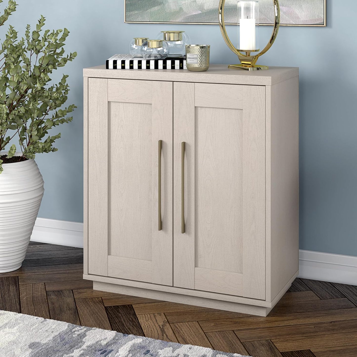 Henn&Hart Tillman Accent Cabinet, 28" Wide, Off-White