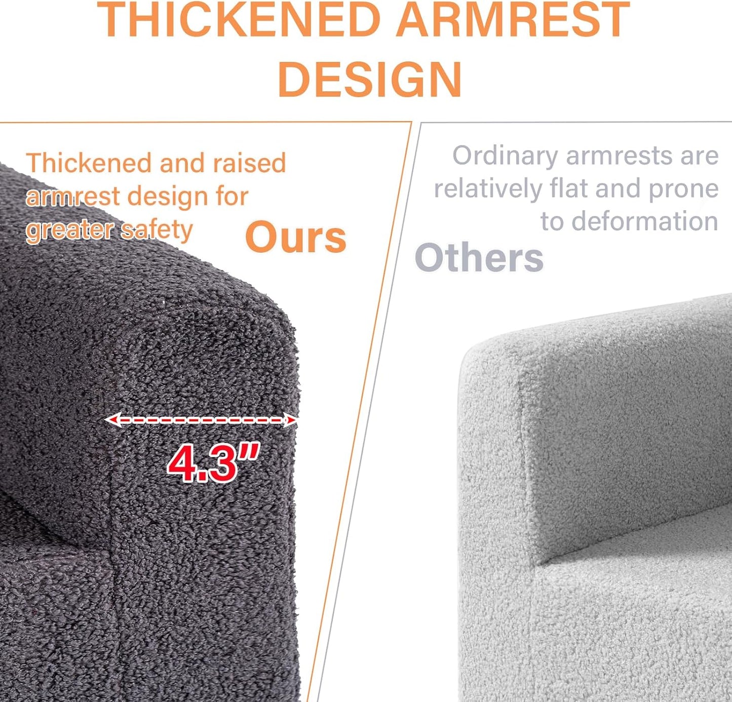 Tiita Kids Couch Plush Toddler Chair, Cloud-Like Glow in The Dark Kids Sofa Toddler Reading Chair with Washable Cover Carrying Handle, Convertible Children Sofa Chair for Girls and Boys