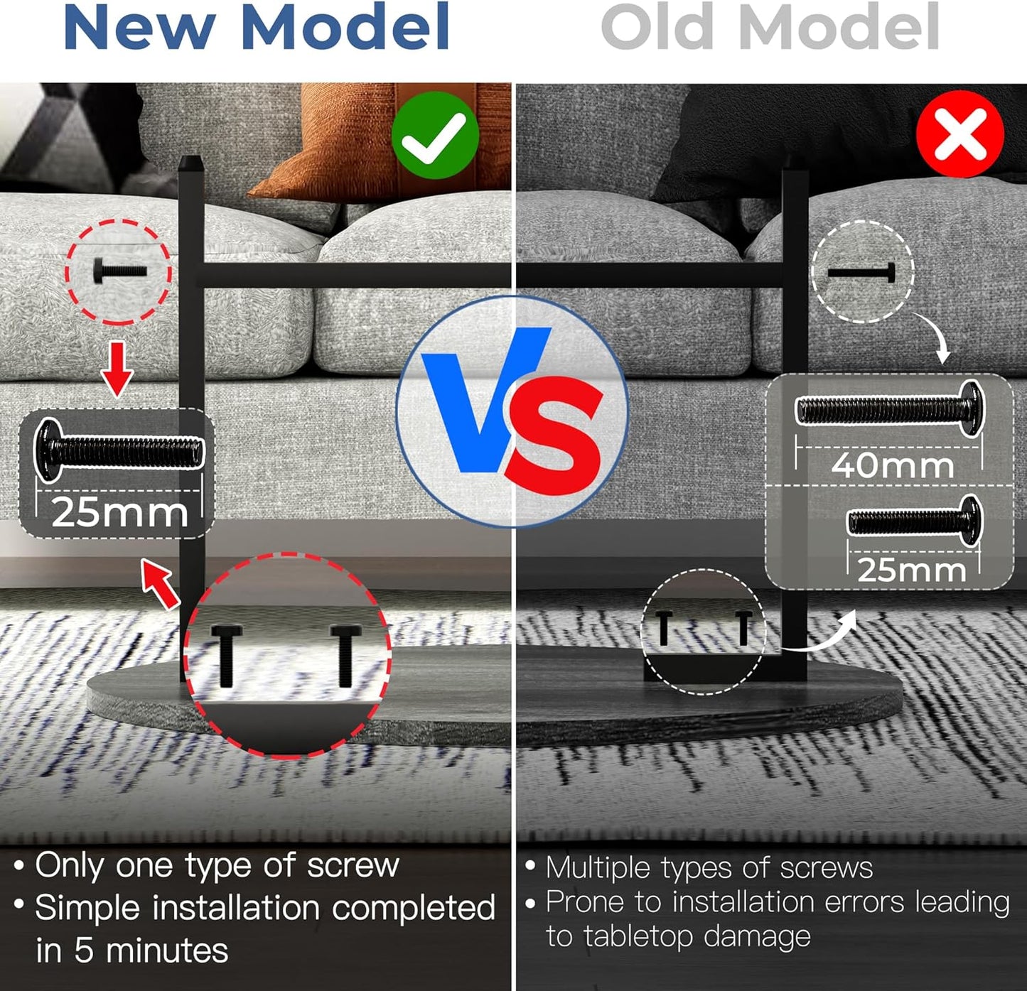 Coffee Table, 23.6" Coffee Tables for Living Room, Round Coffee Table with Metal Frame, Floor Table for Sitting on The Floor, Home, Office, Elegant Gray