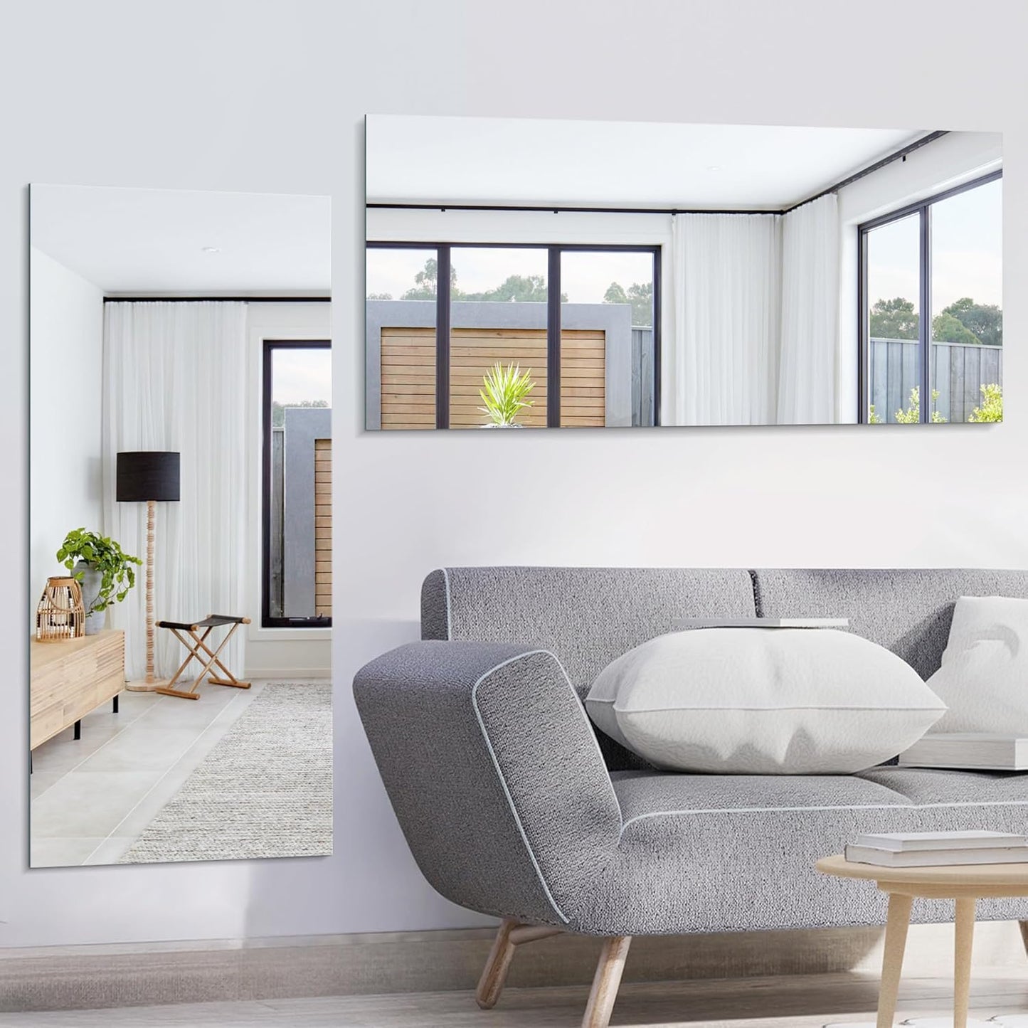 KOCUUY Large Frameless Mirror,60x30 Inch Rectangle Bathroom Vanity Mirror for Over Sink, Upgraded Shatterproof Unframed Design for Bedroom, Living Room, Entryway