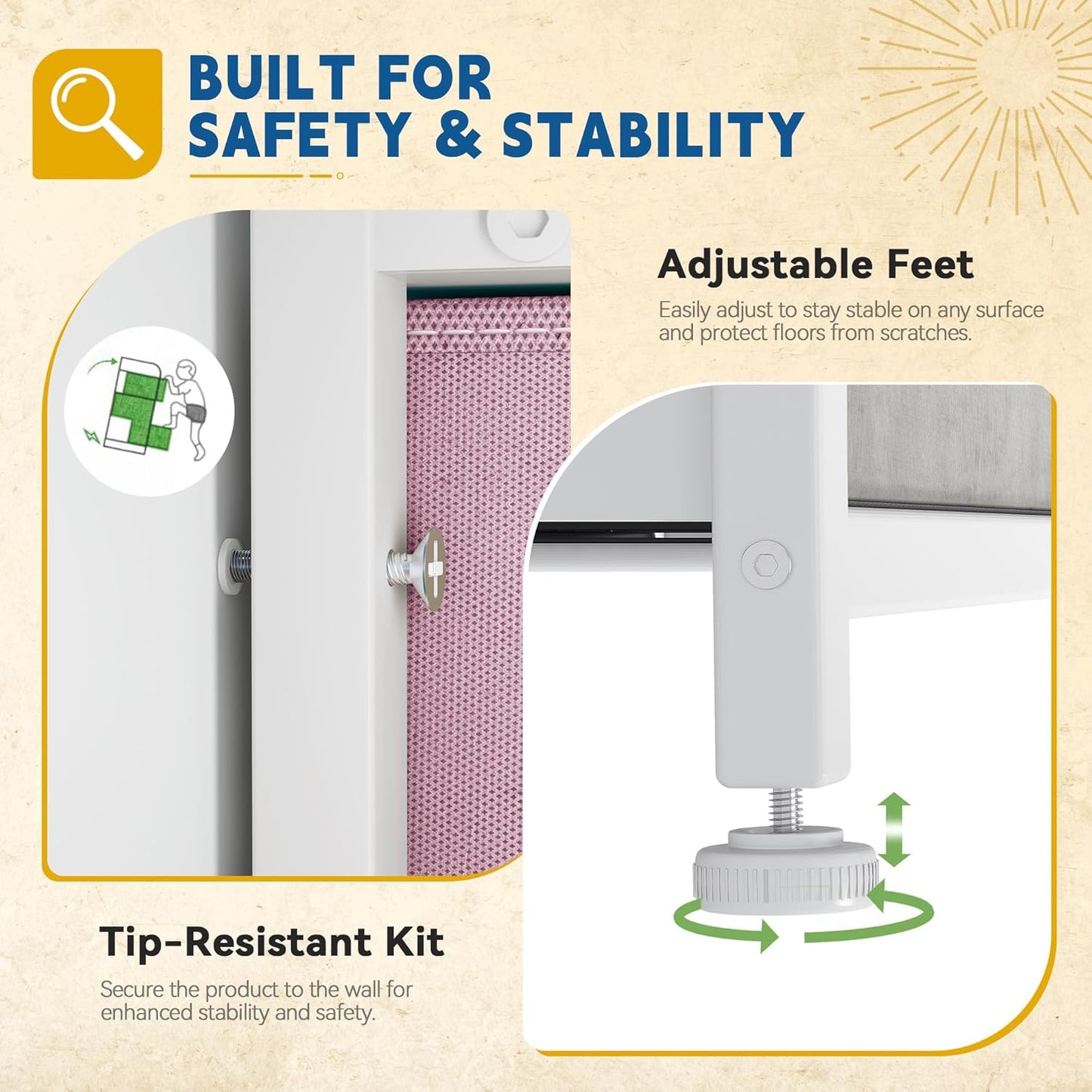 DWVO Dresser with 9 Drawers - Fabric Storage Tower, Organizer Unit for Living Room, Hallway - Sturdy Steel Frame, Wooden Top & Easy Pull Fabric Bins