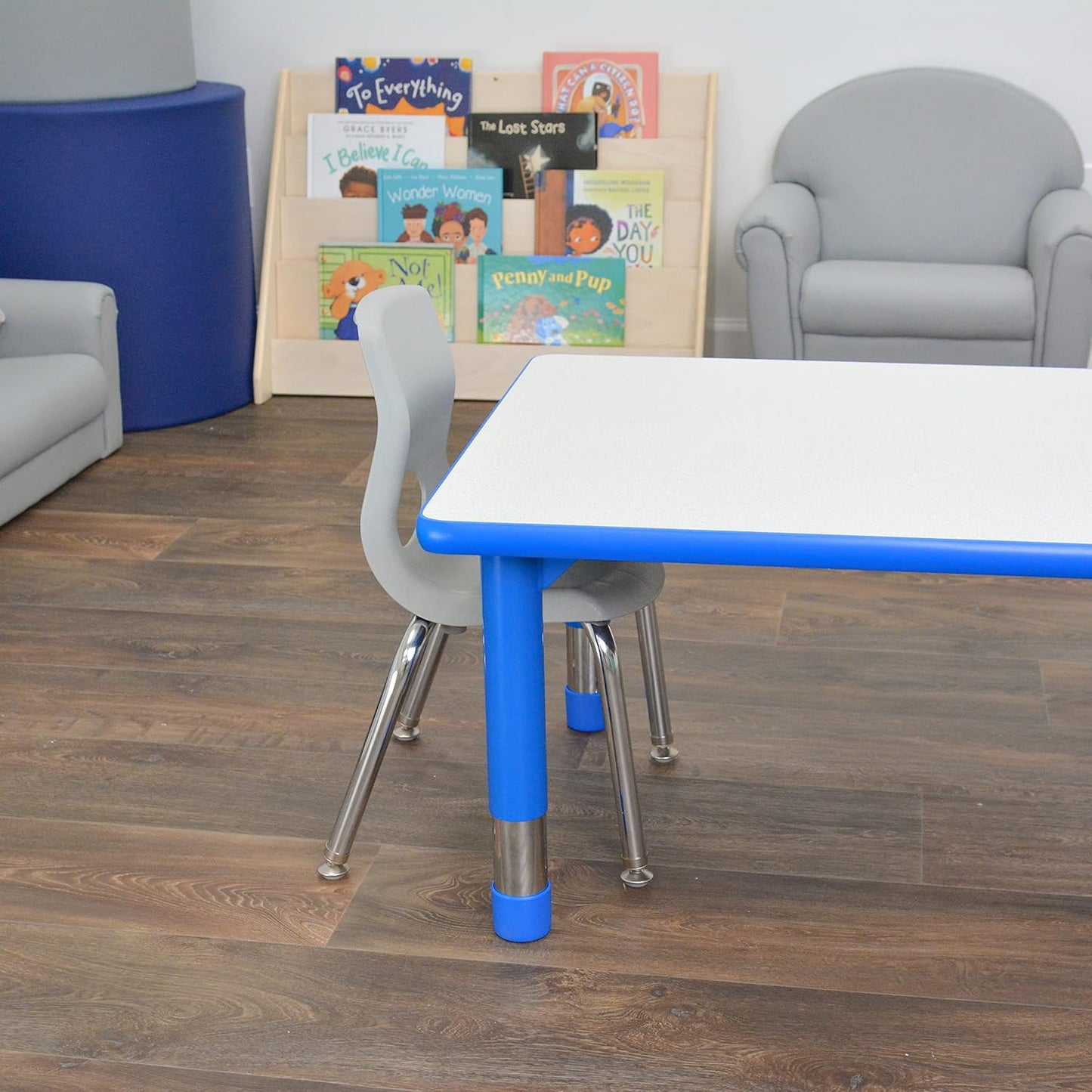 Children’s Factory, AB8010GYC, MyPosture Plus 10" H Chair, Gray with Chrome Legs, Kids Preschool, Daycare or Classroom Flexible Seating, Toddler Desk Chair