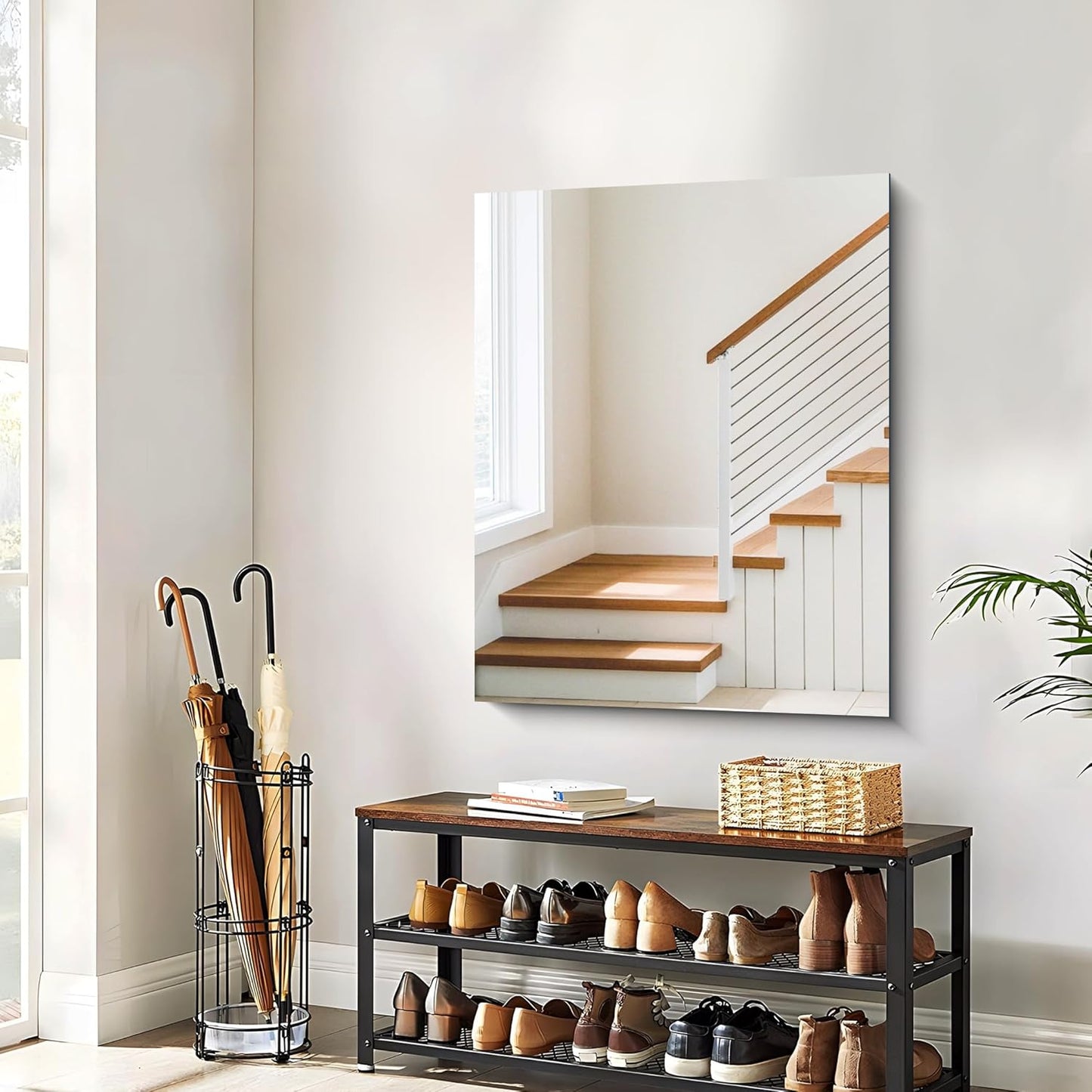 Frameless Mirror, 30x36 inch Rectangle Bathroom Mirror for Wall, Upgraded Shatterproof Vanity Mirror with Polished Edge for Bathroom,Bedroom,Living Room and Entryway