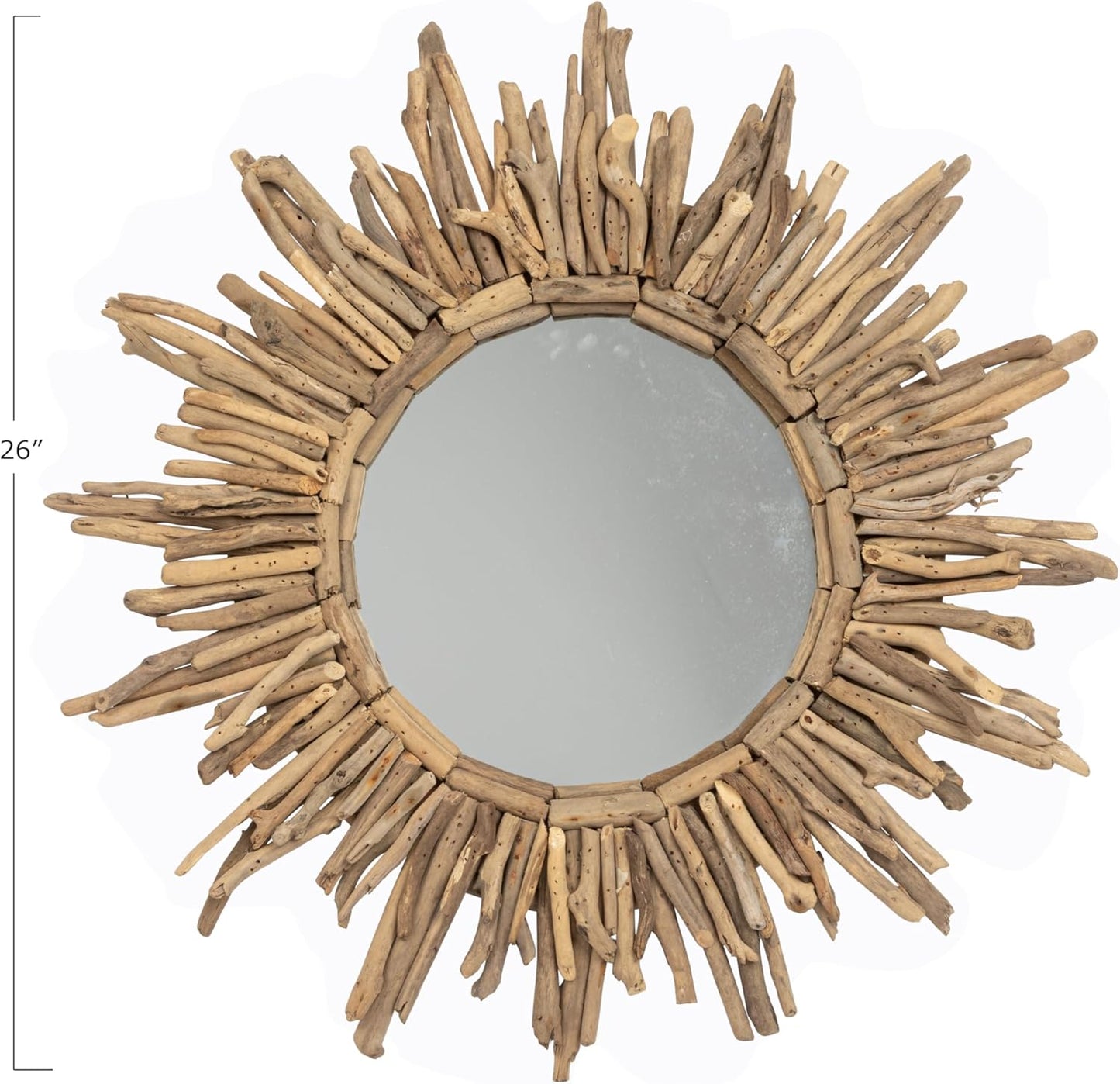 Creative Co-Op Driftwood Sunburst Mirror